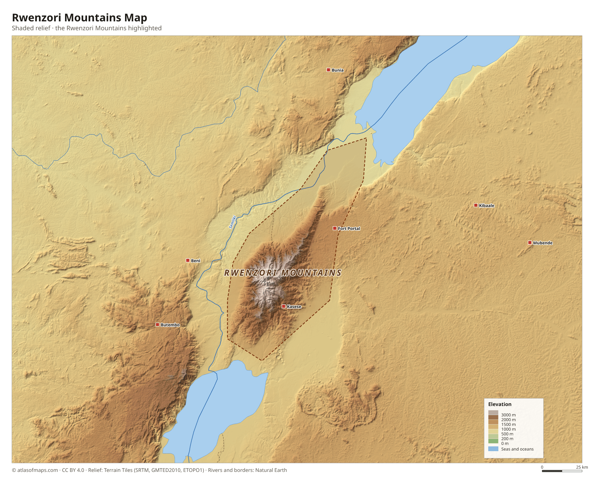 Rwenzori Mountains Map