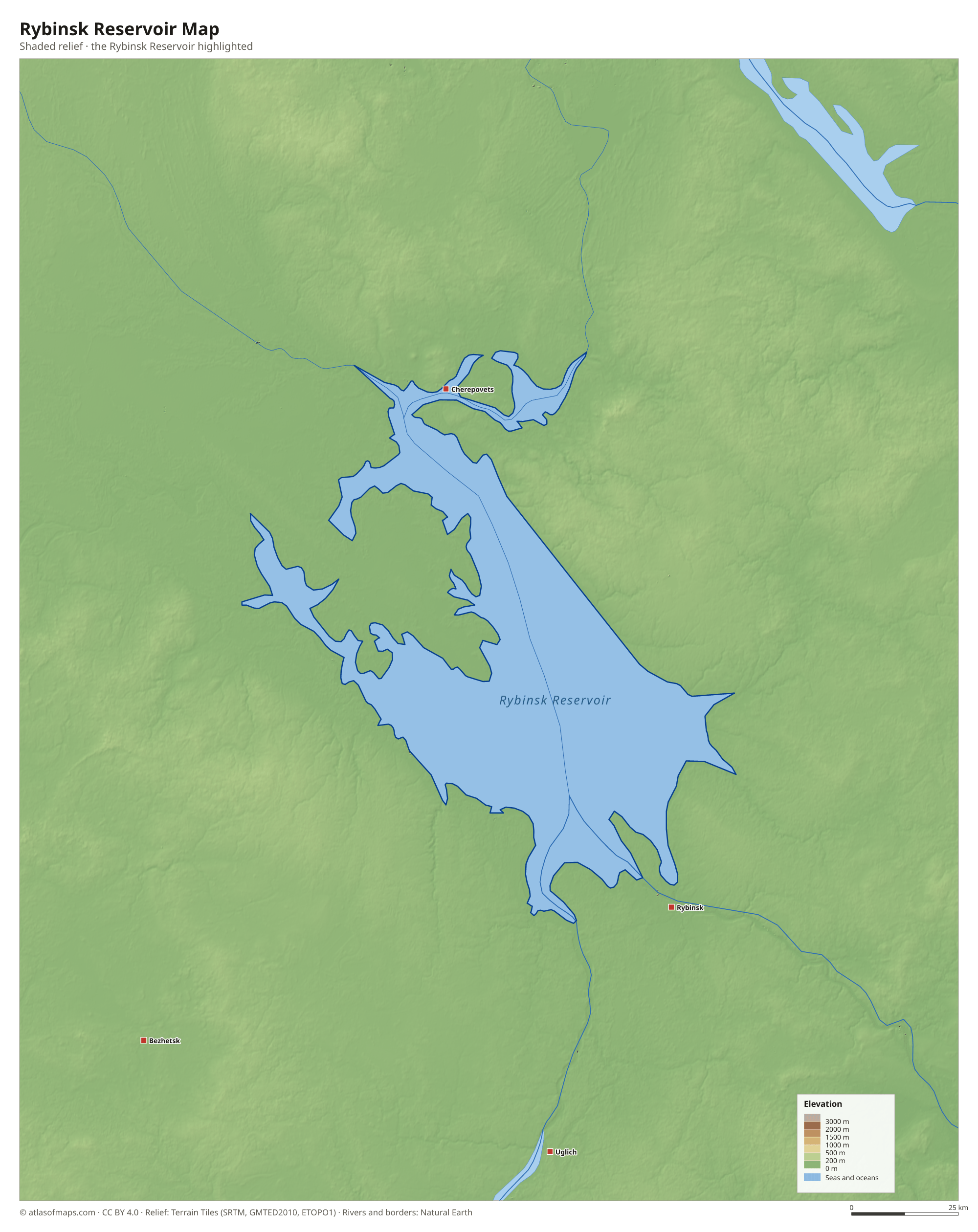 Rybinsk Reservoir Map