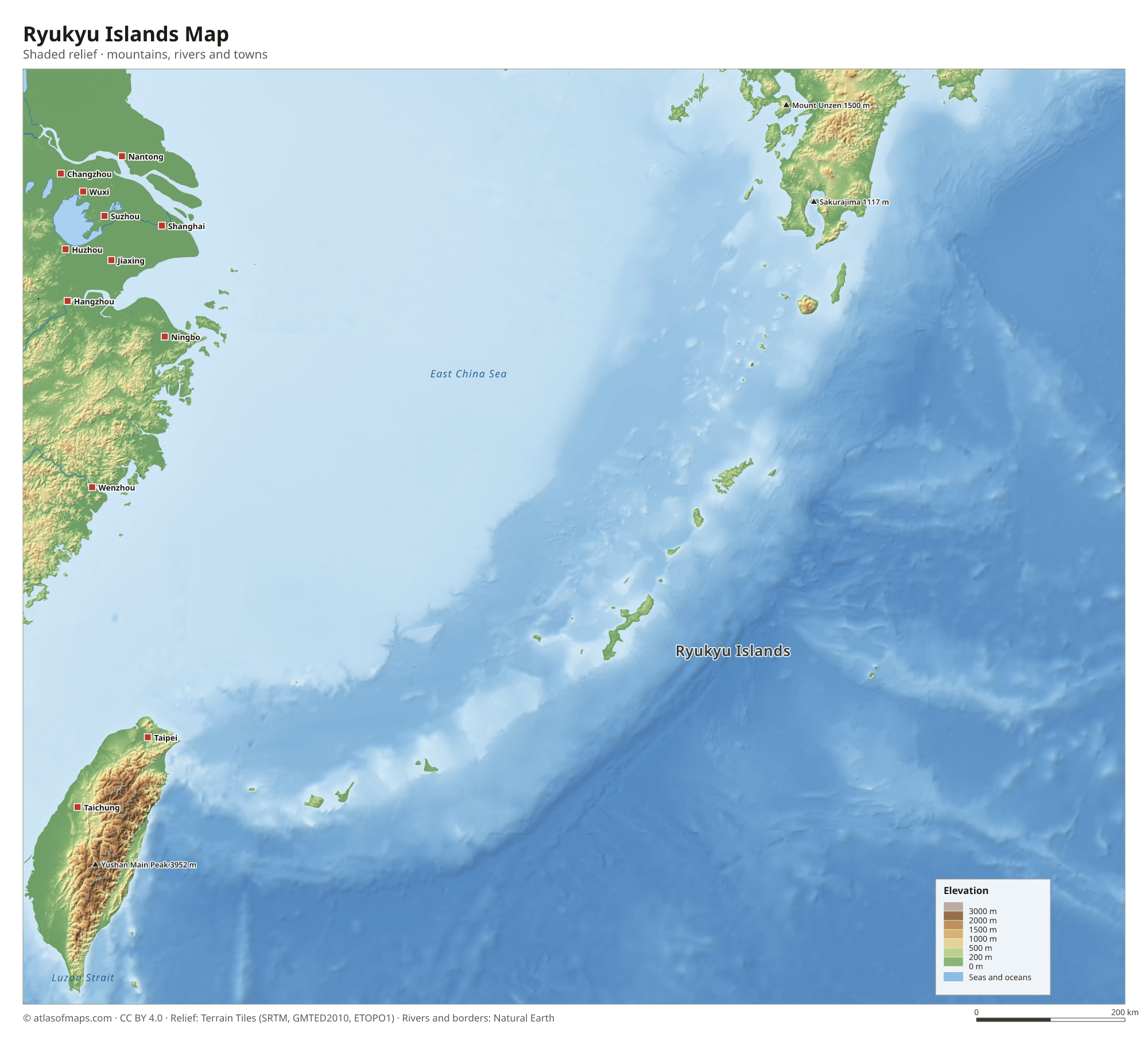 Ryukyu Islands Map