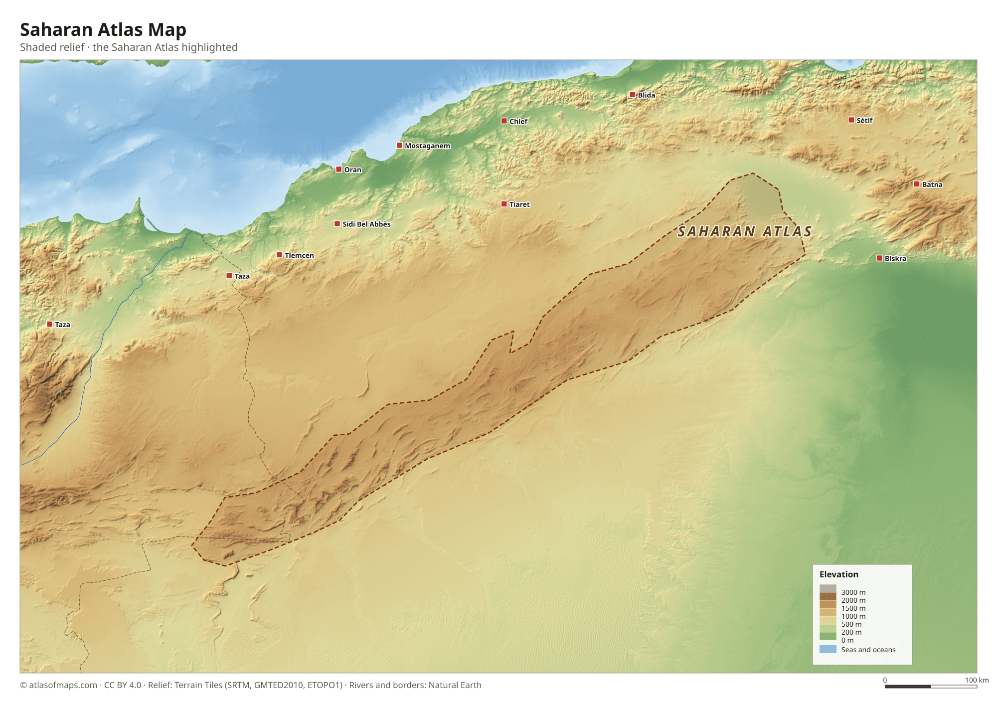 Saharan Atlas Map
