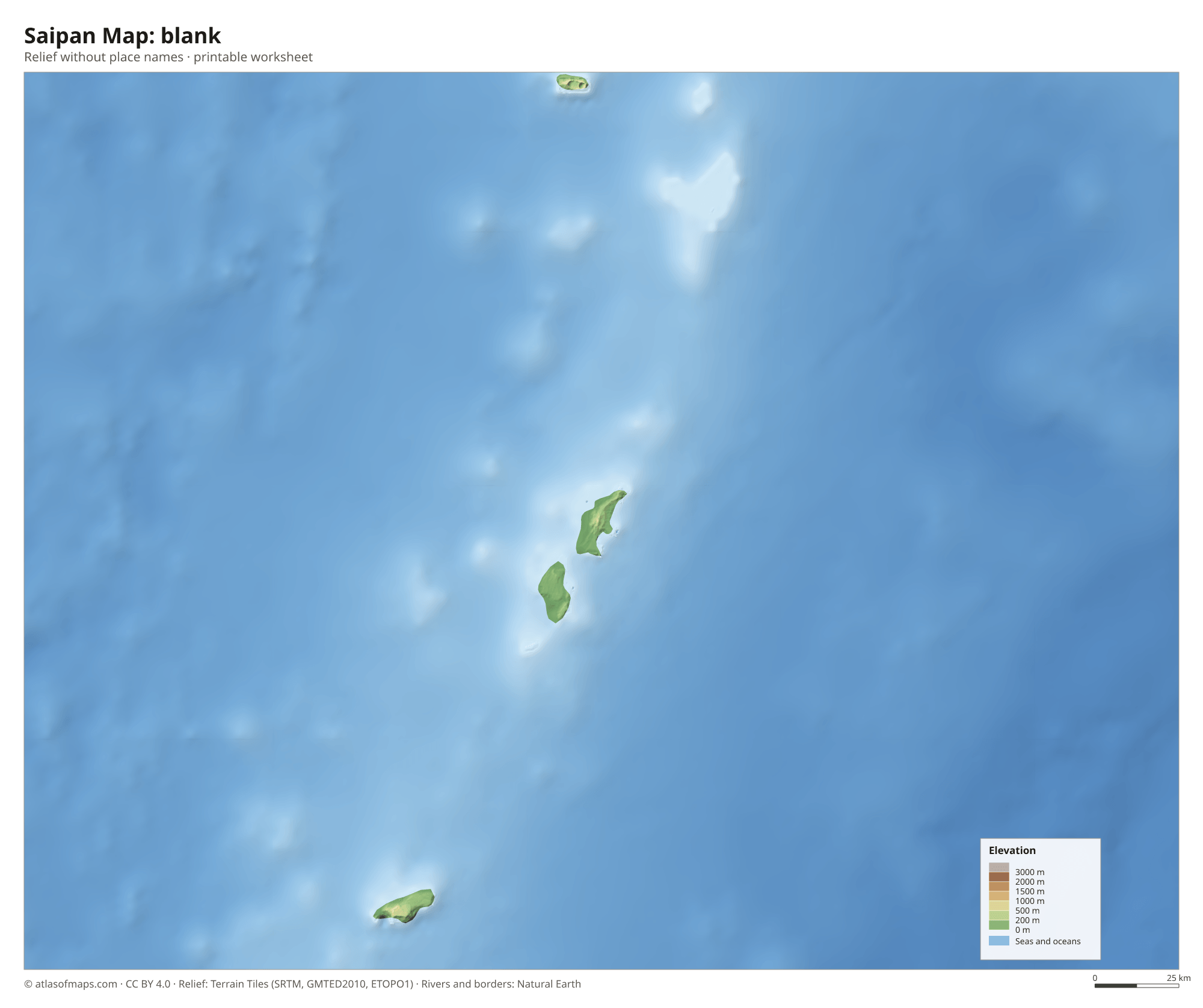 Saipan Map without names