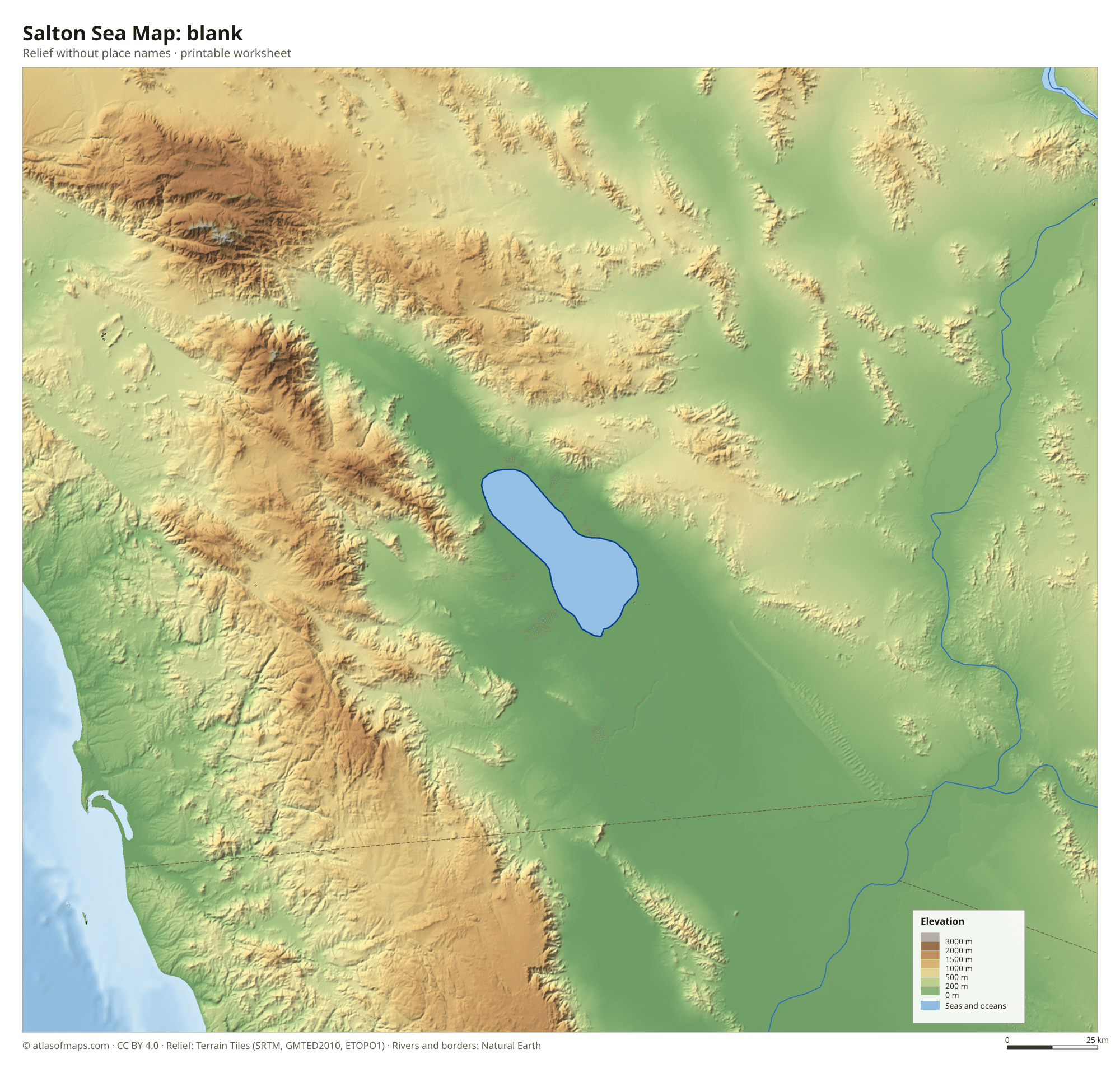 Salton Sea Map without names