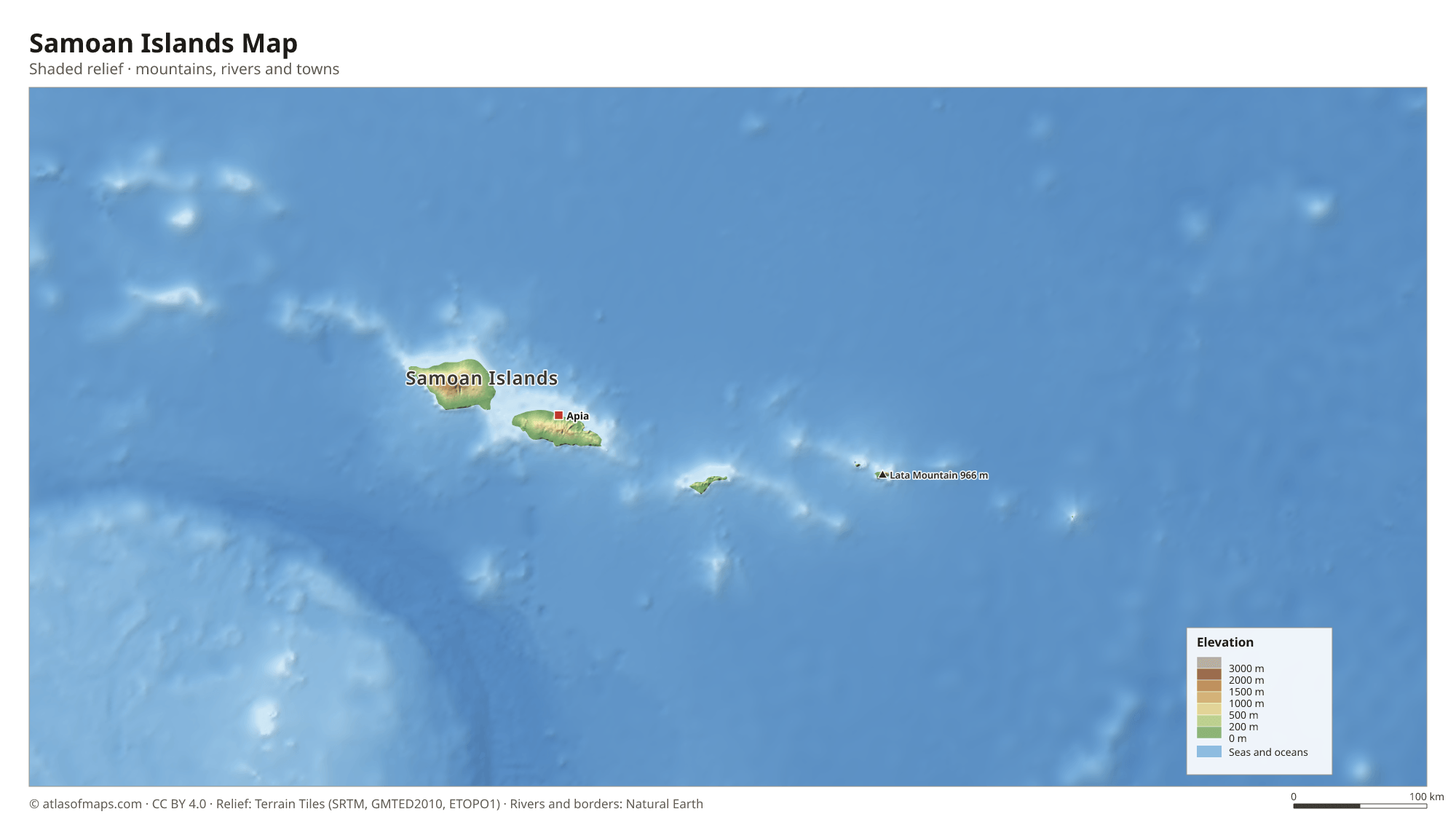 Samoan Islands Map