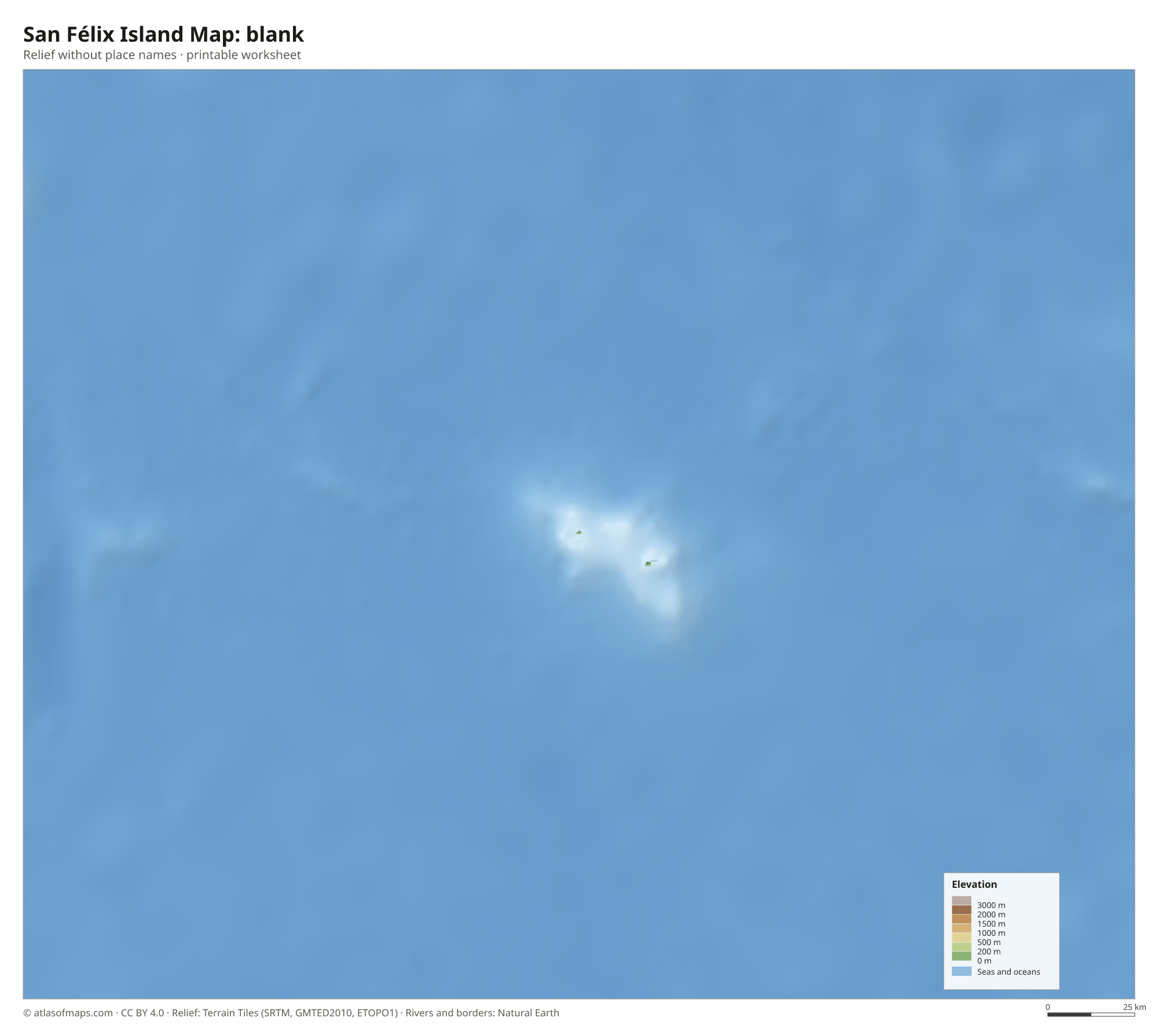 San Félix Island Map without names