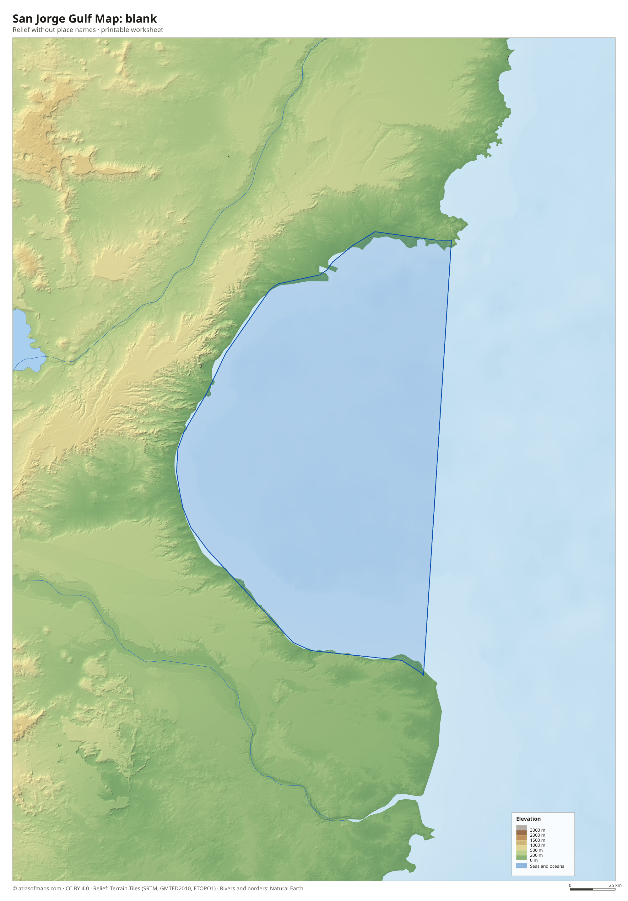 San Jorge Gulf Map without names