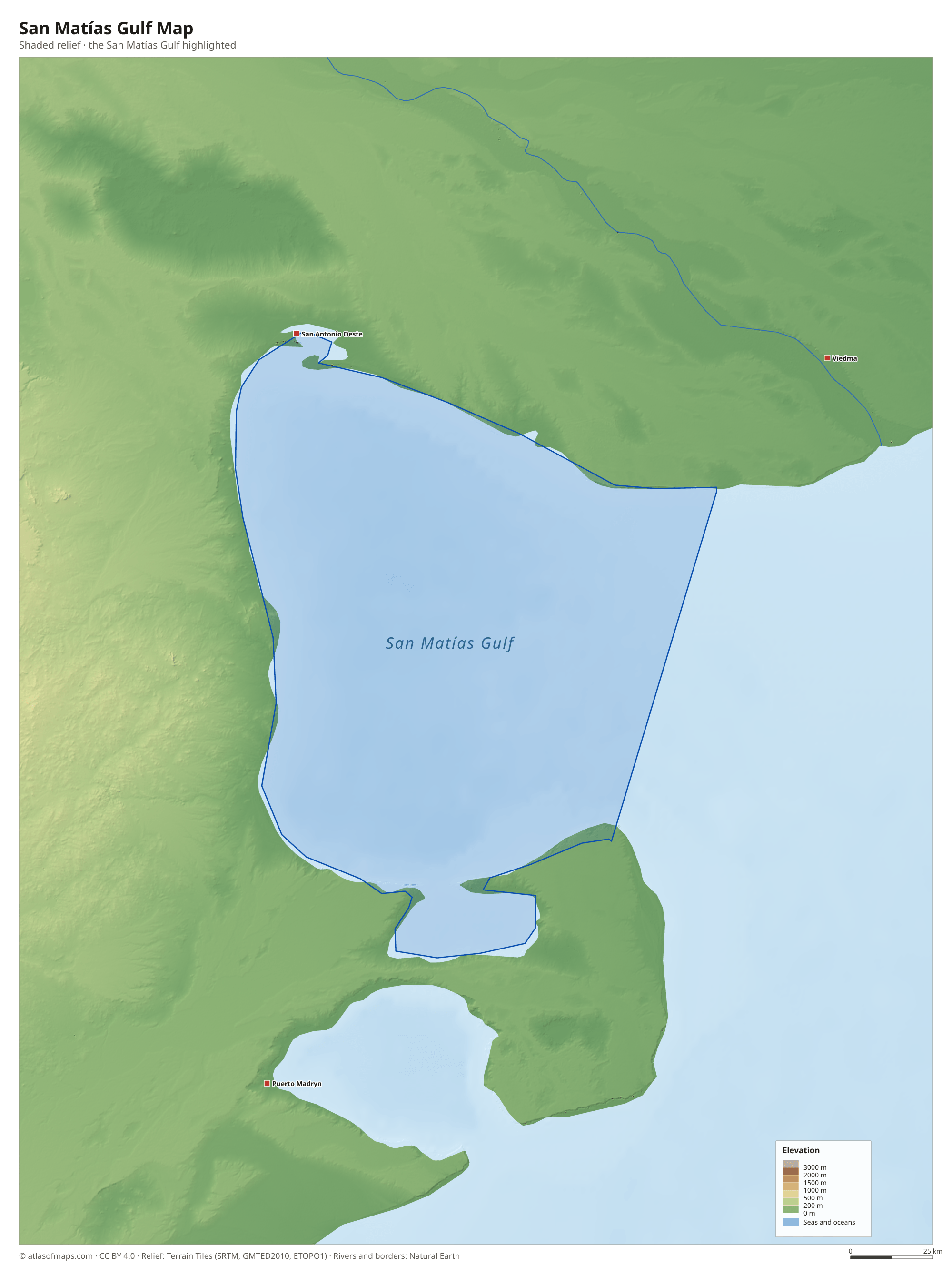San Matías Gulf Map