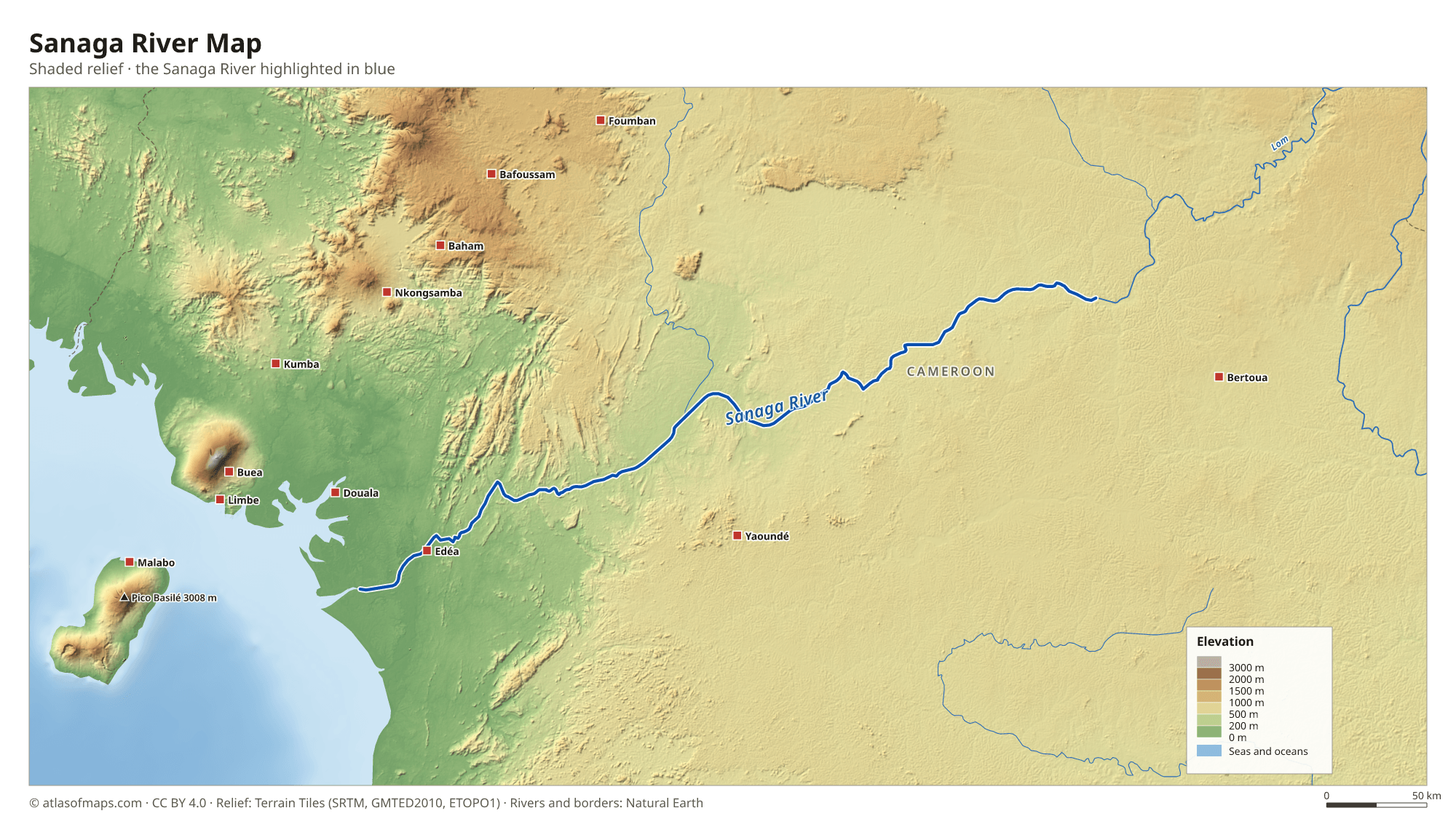 Sanaga River Map
