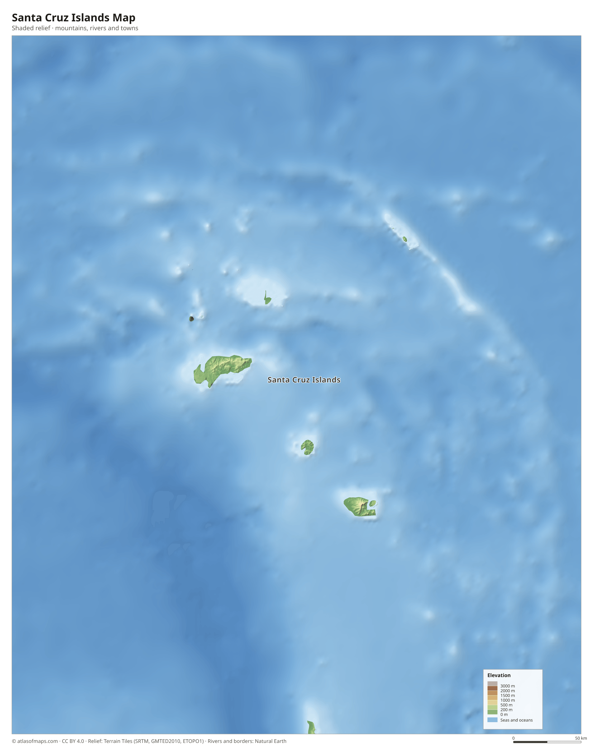 Santa Cruz Islands Map