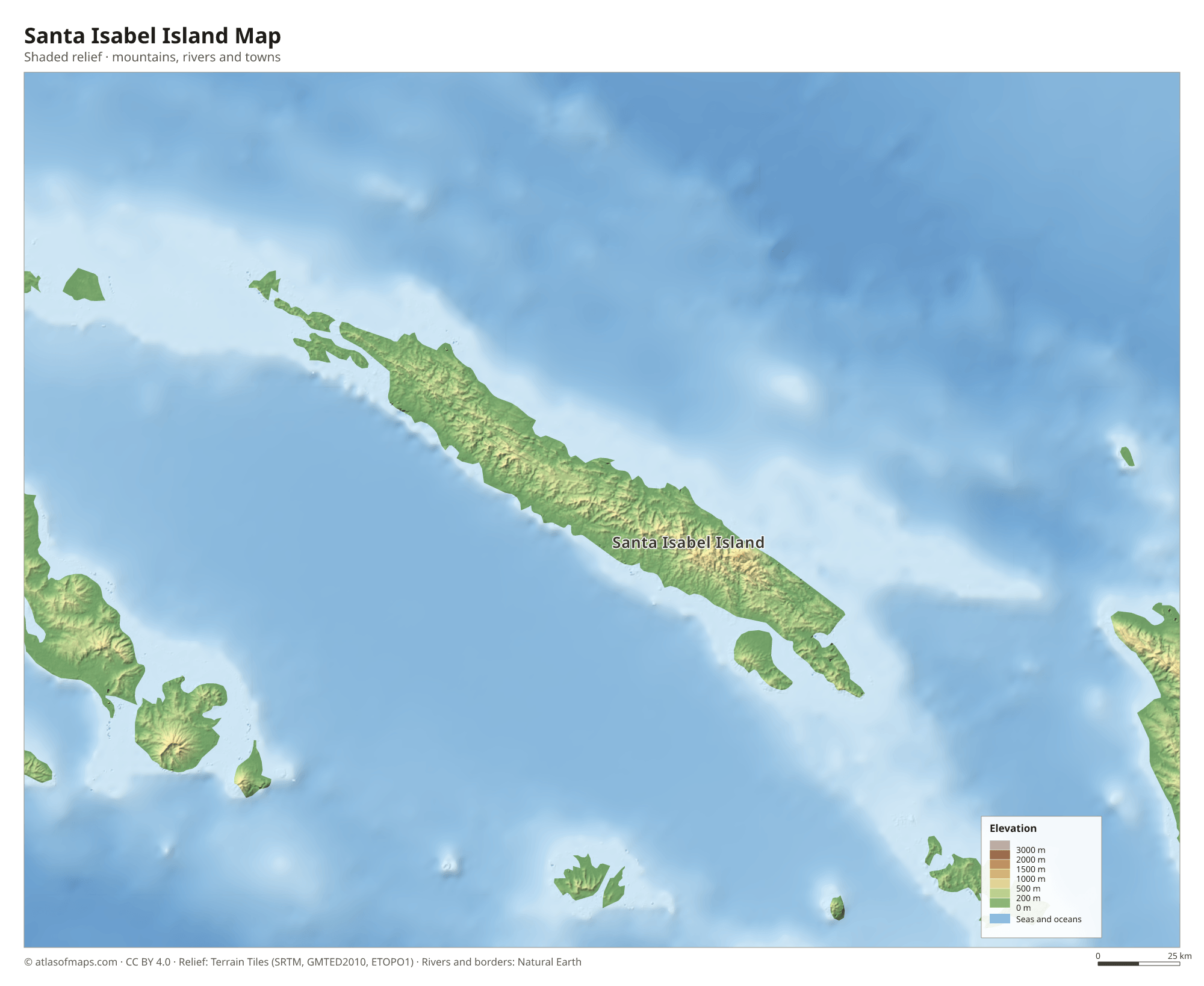 Santa Isabel Island Map