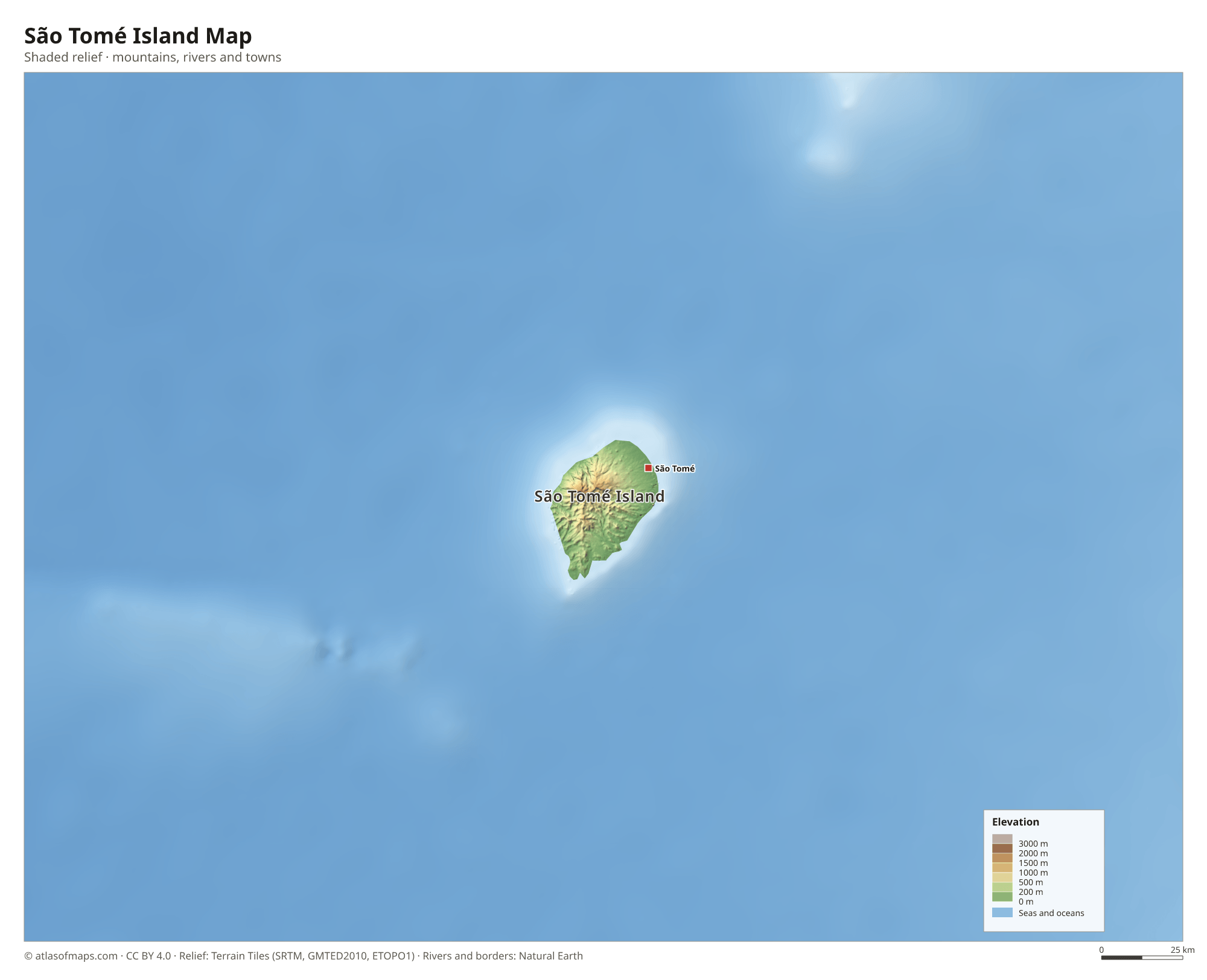 São Tomé Island Map