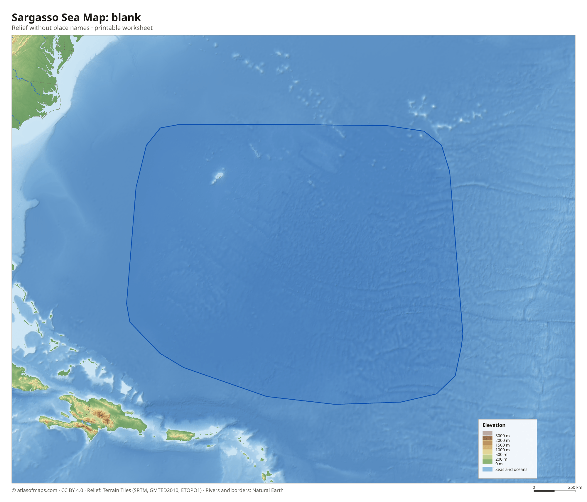 Sargasso Sea Map without names