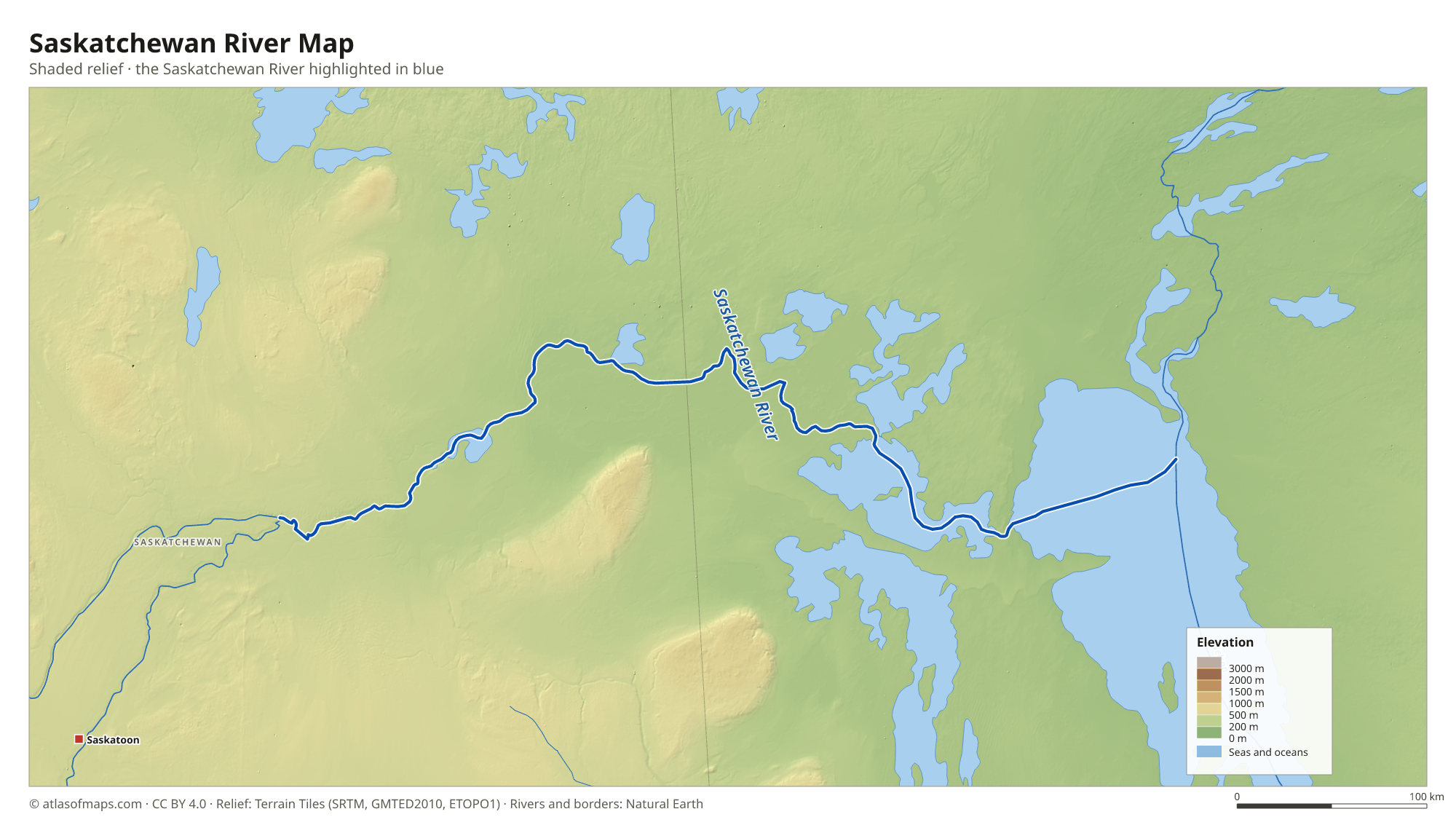 Saskatchewan River Map