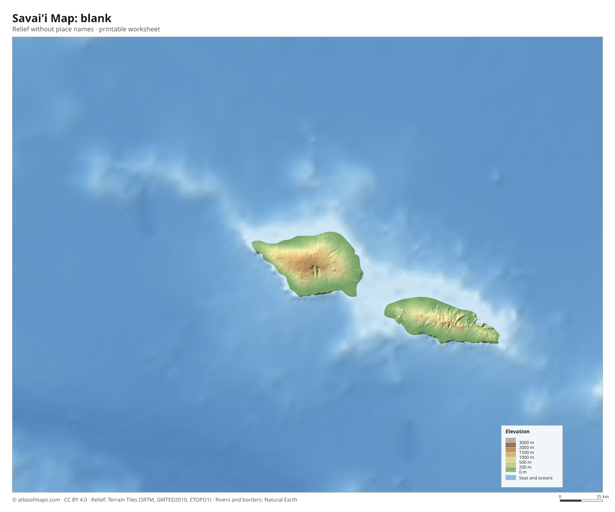 Savai'i Map without names