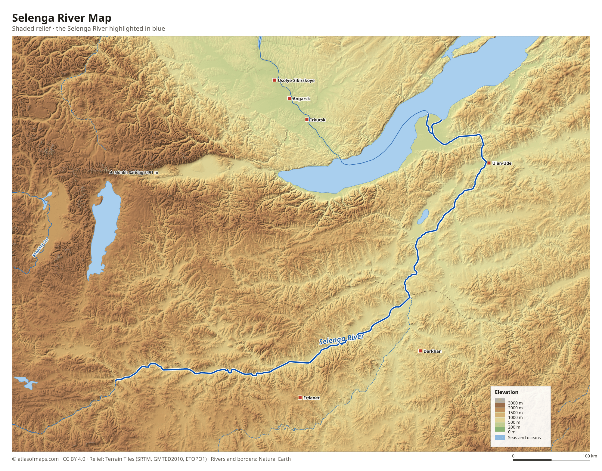 Selenga River Map