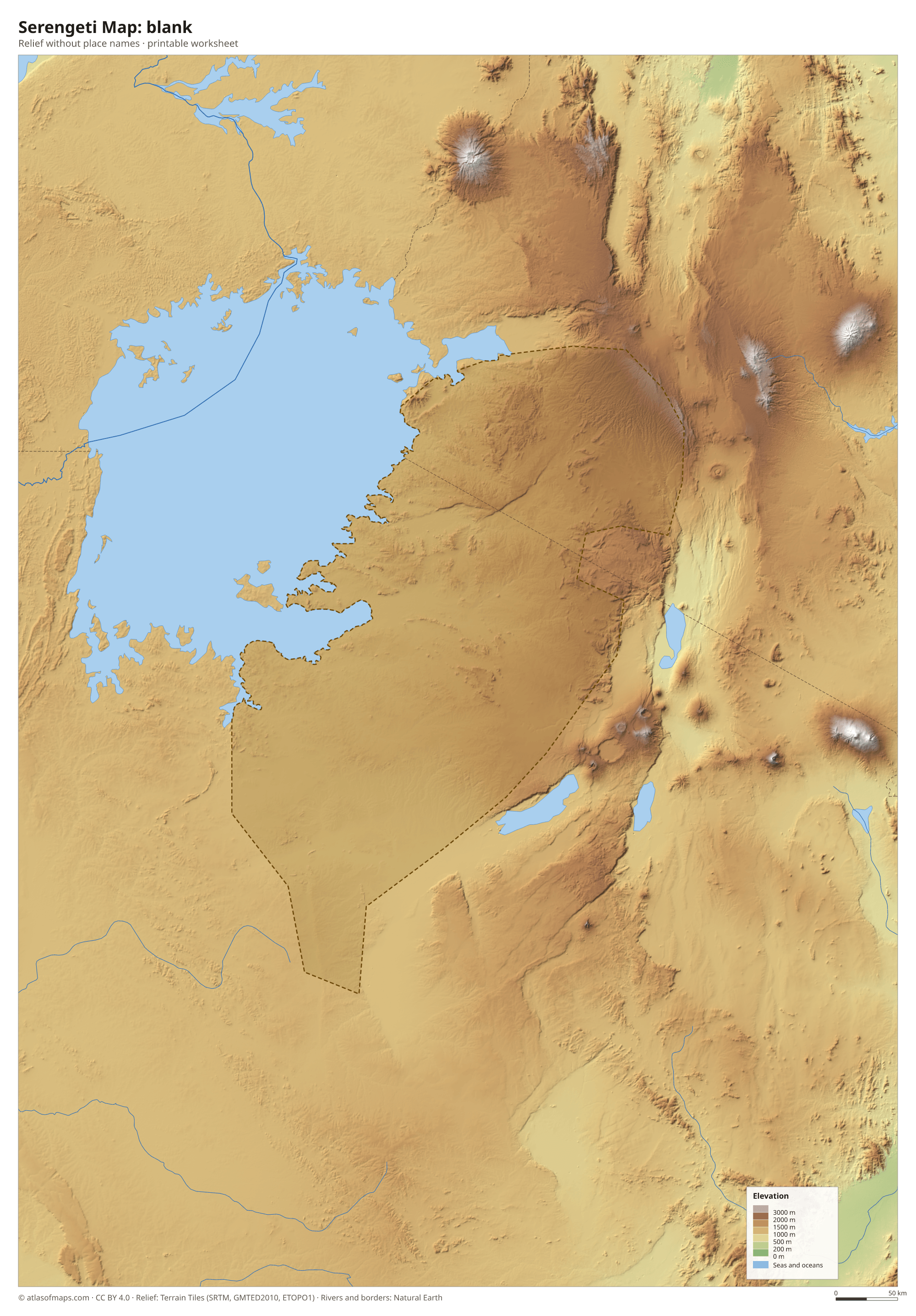 Serengeti Map without names