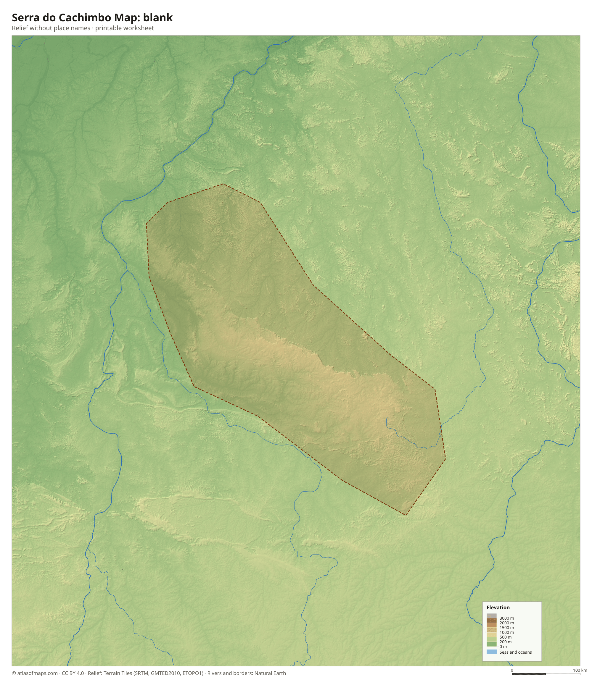 Serra do Cachimbo Map without names
