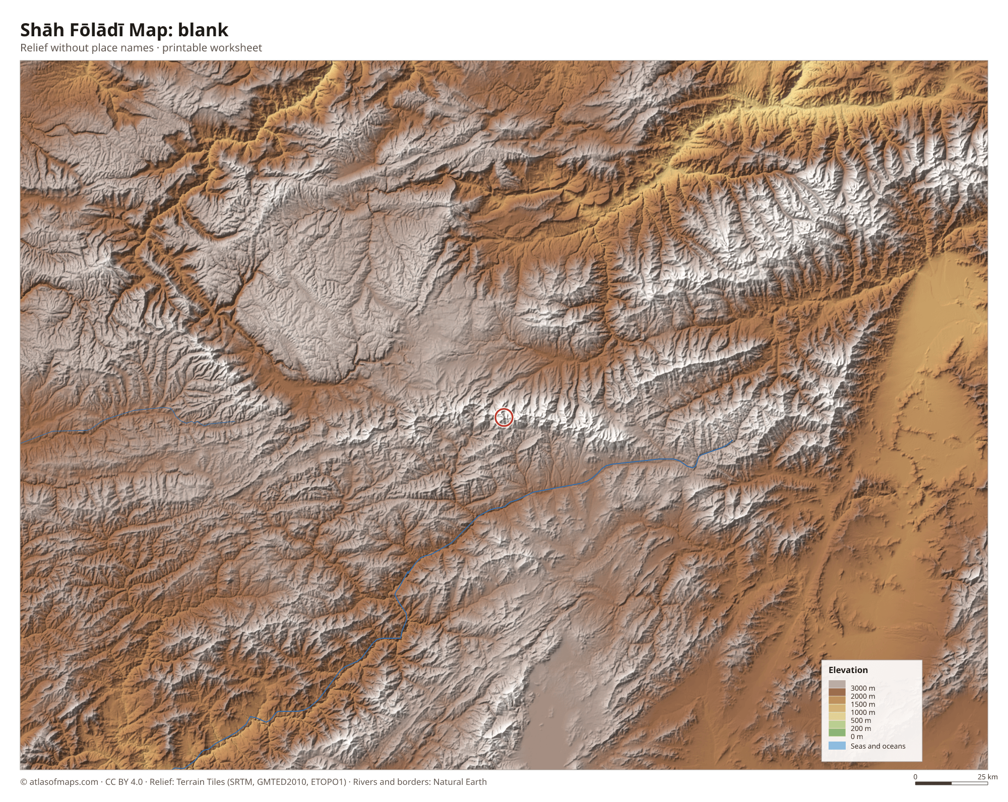 Shāh Fōlādī Map without names