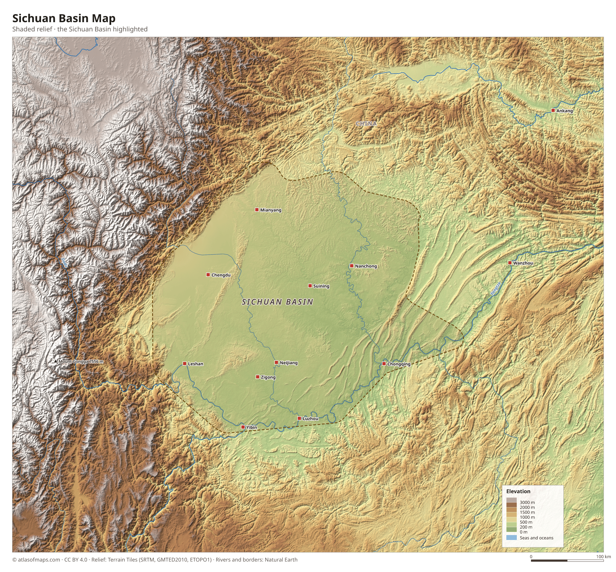 Sichuan Basin Map