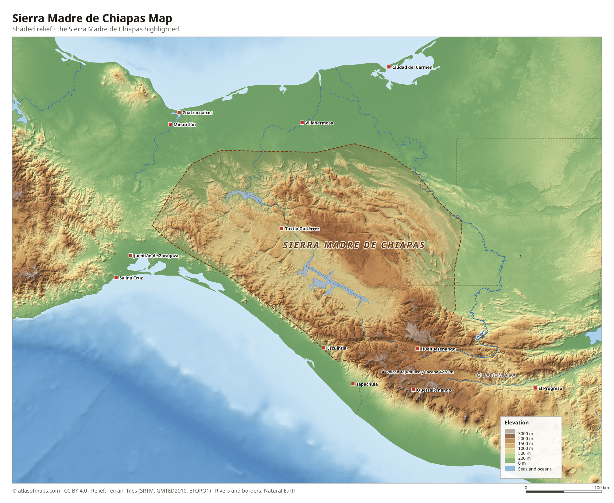 Sierra Madre de Chiapas Map