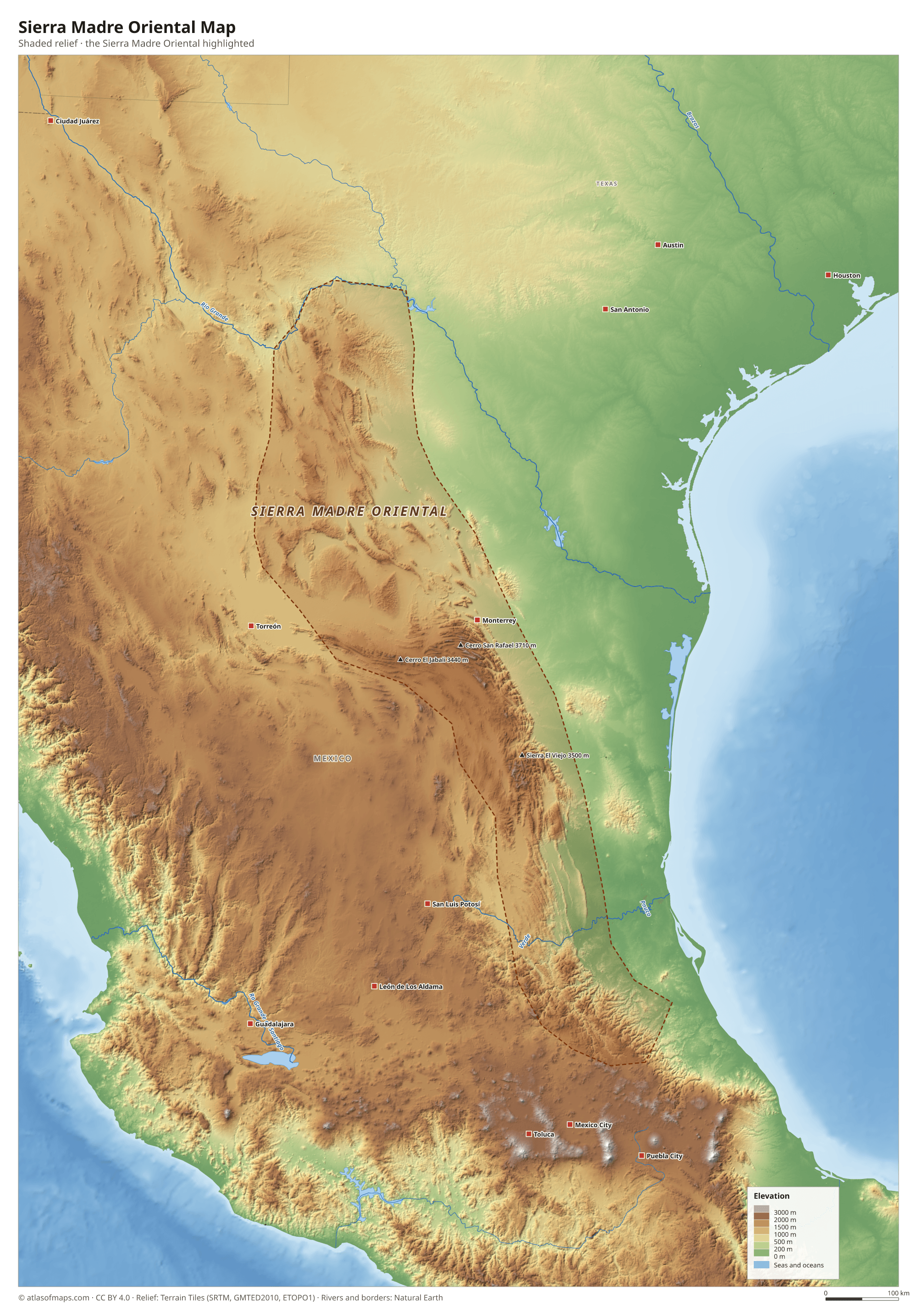 Sierra Madre Oriental Map