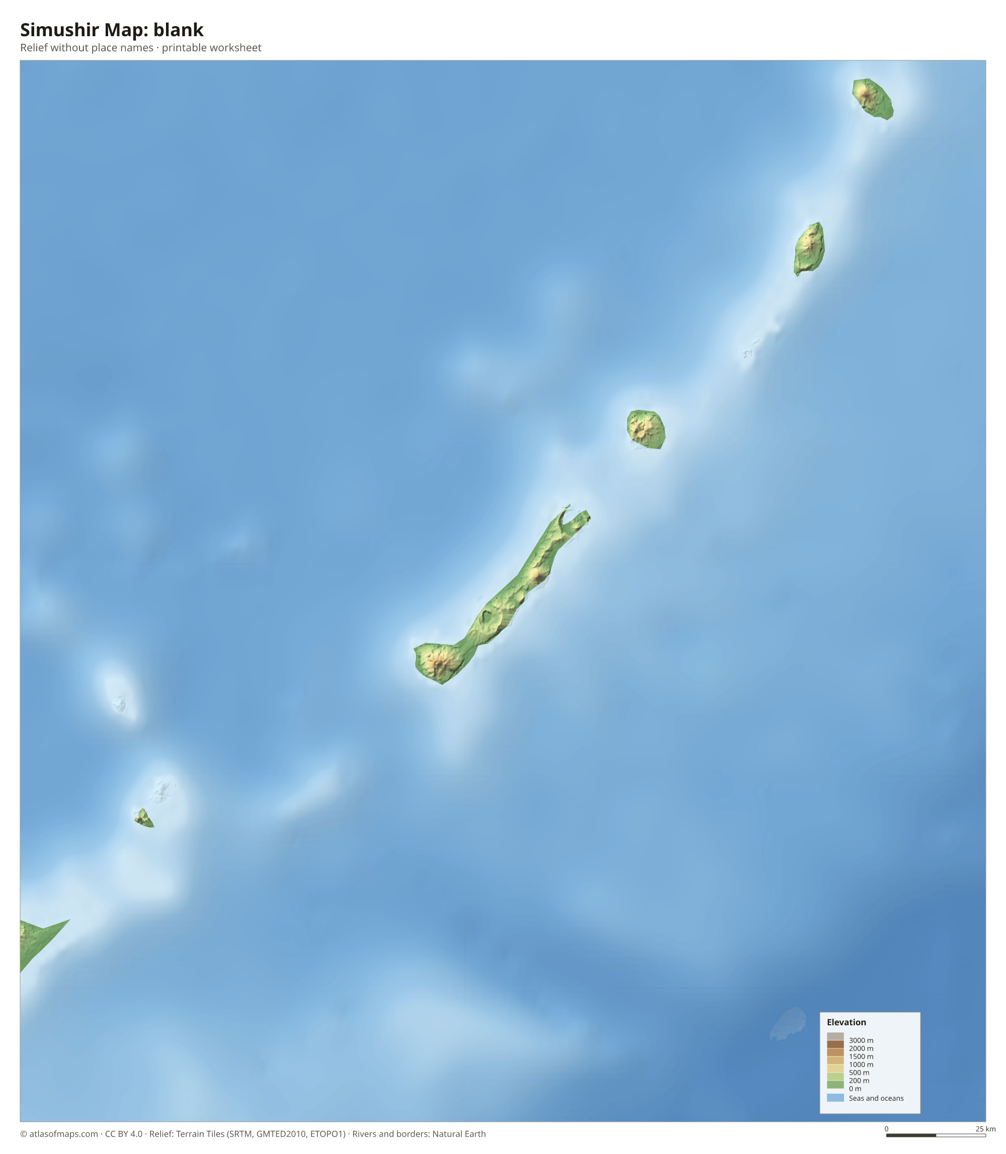 Simushir Map without names