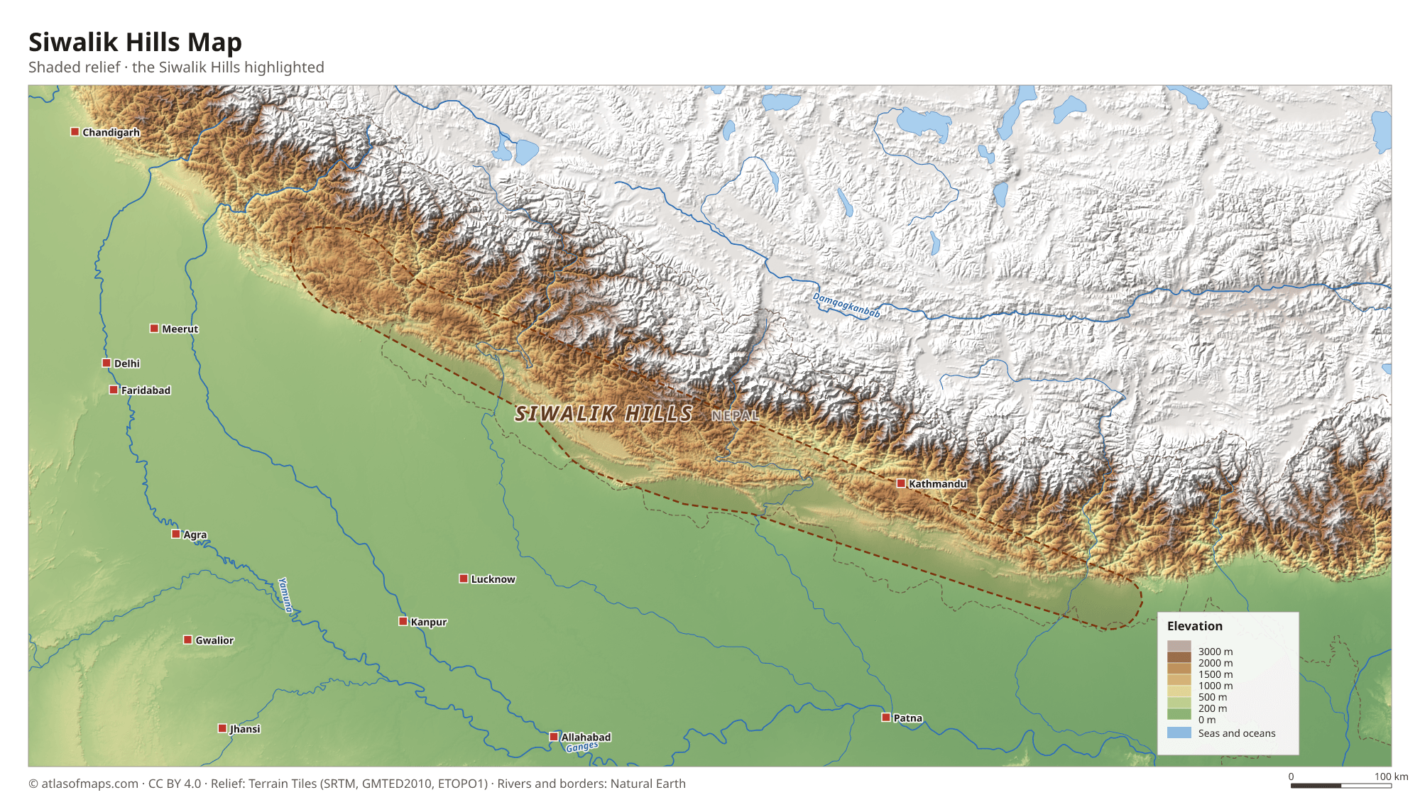 Siwalik Hills Map