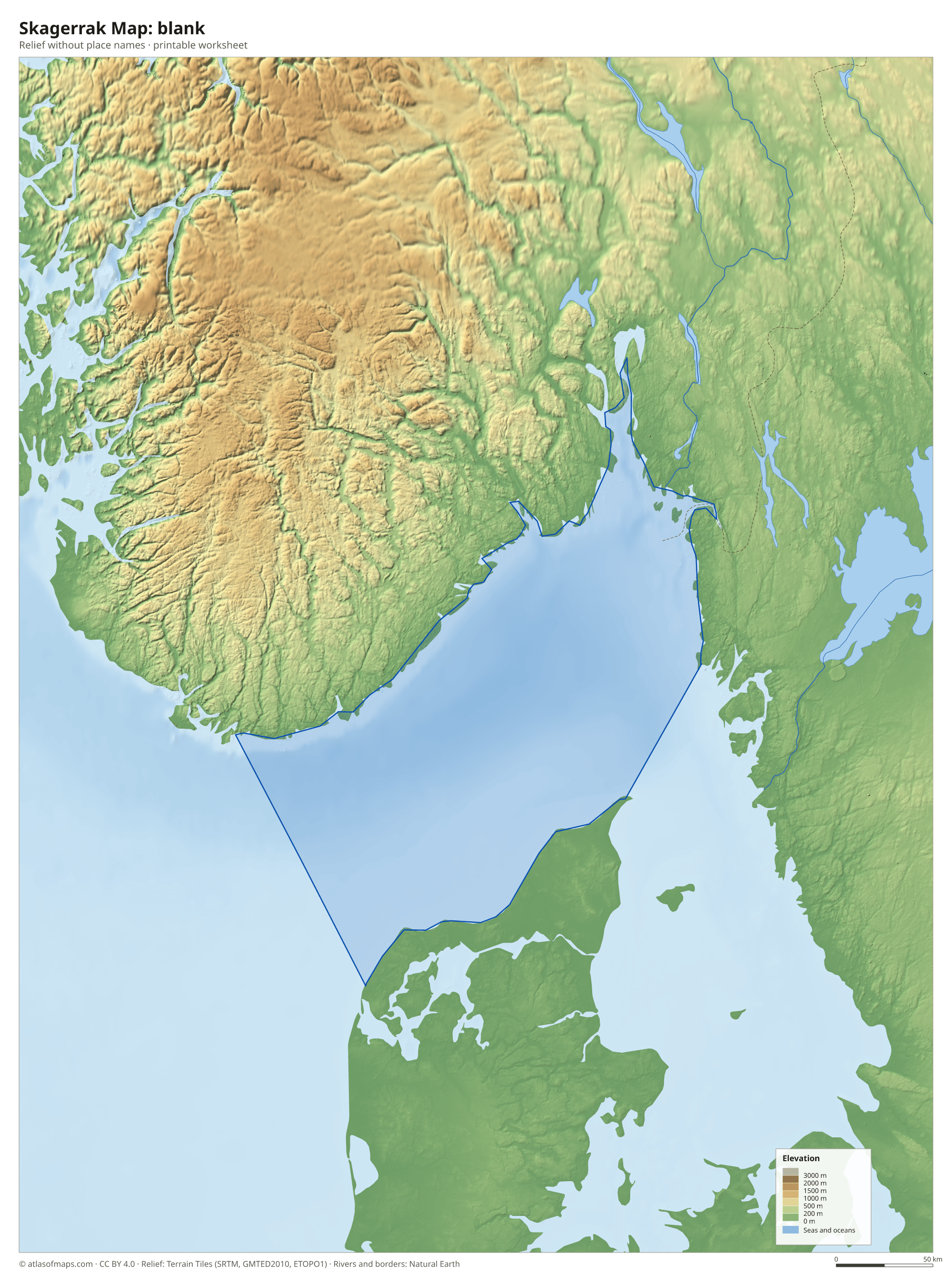 Skagerrak Map without names