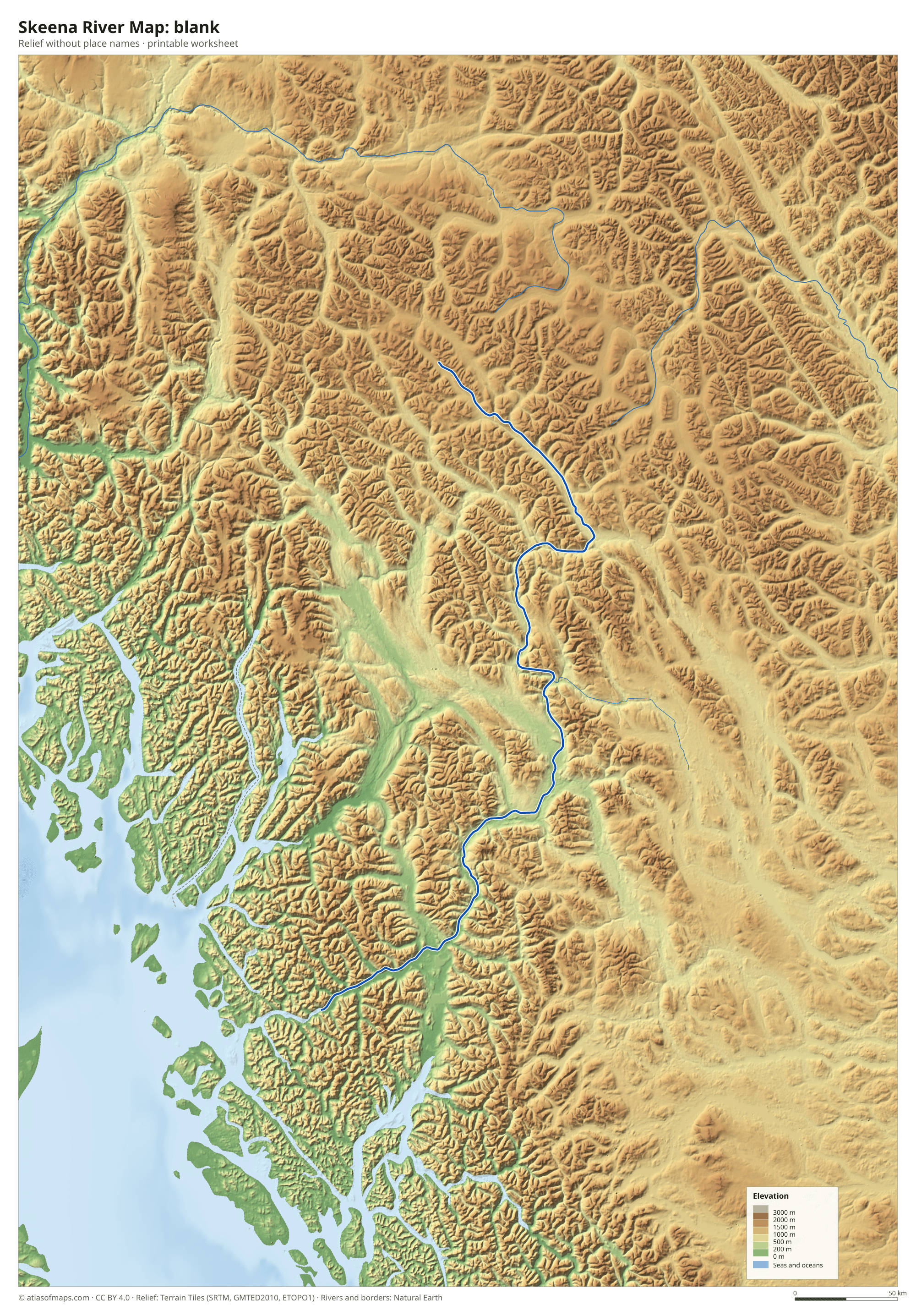 Skeena River Map without names