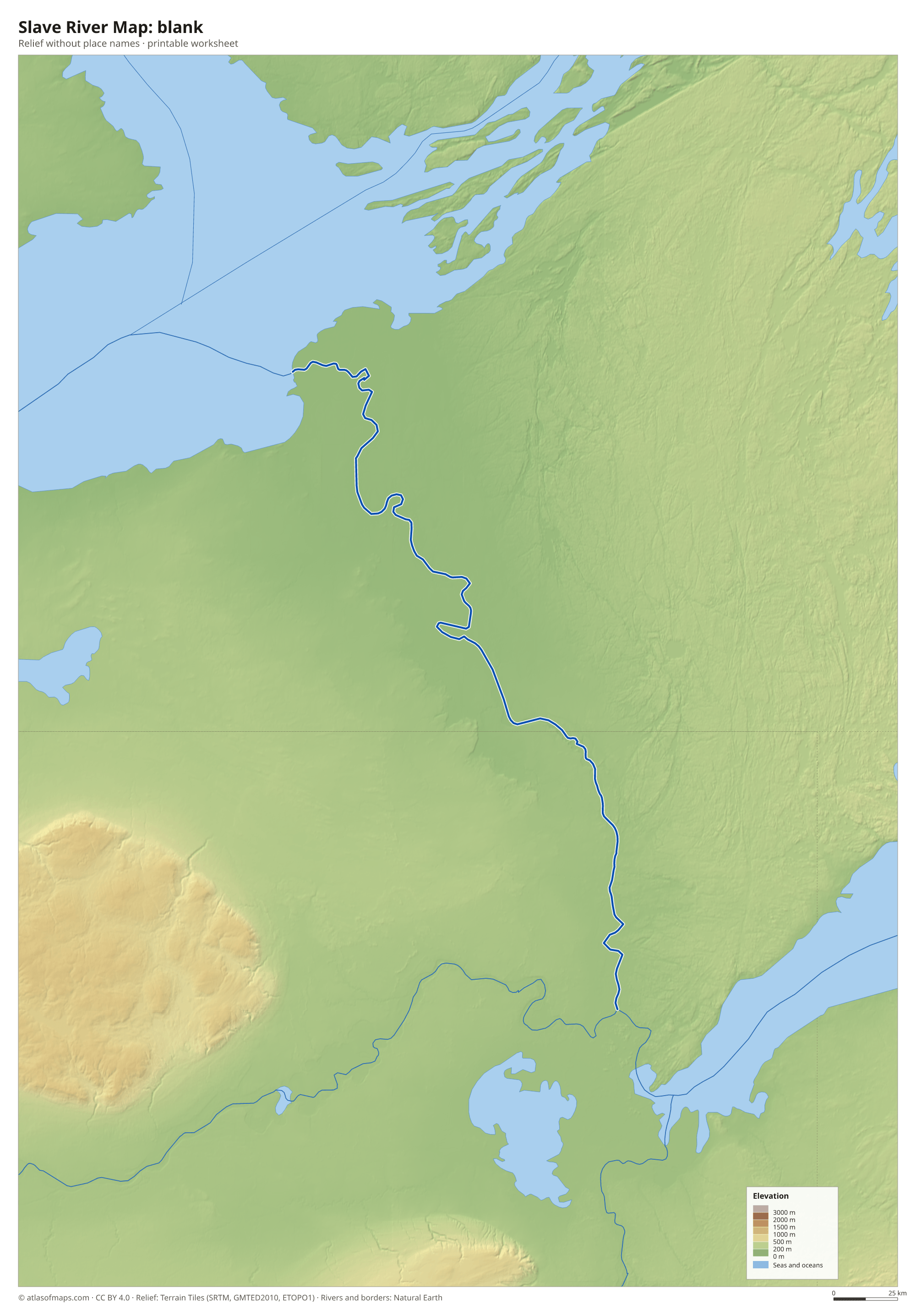 Slave River Map without names