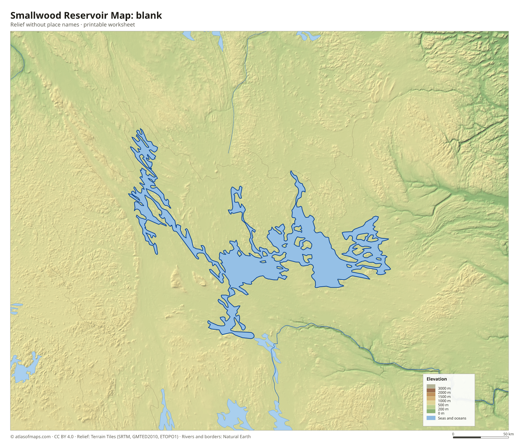 Smallwood Reservoir Map without names