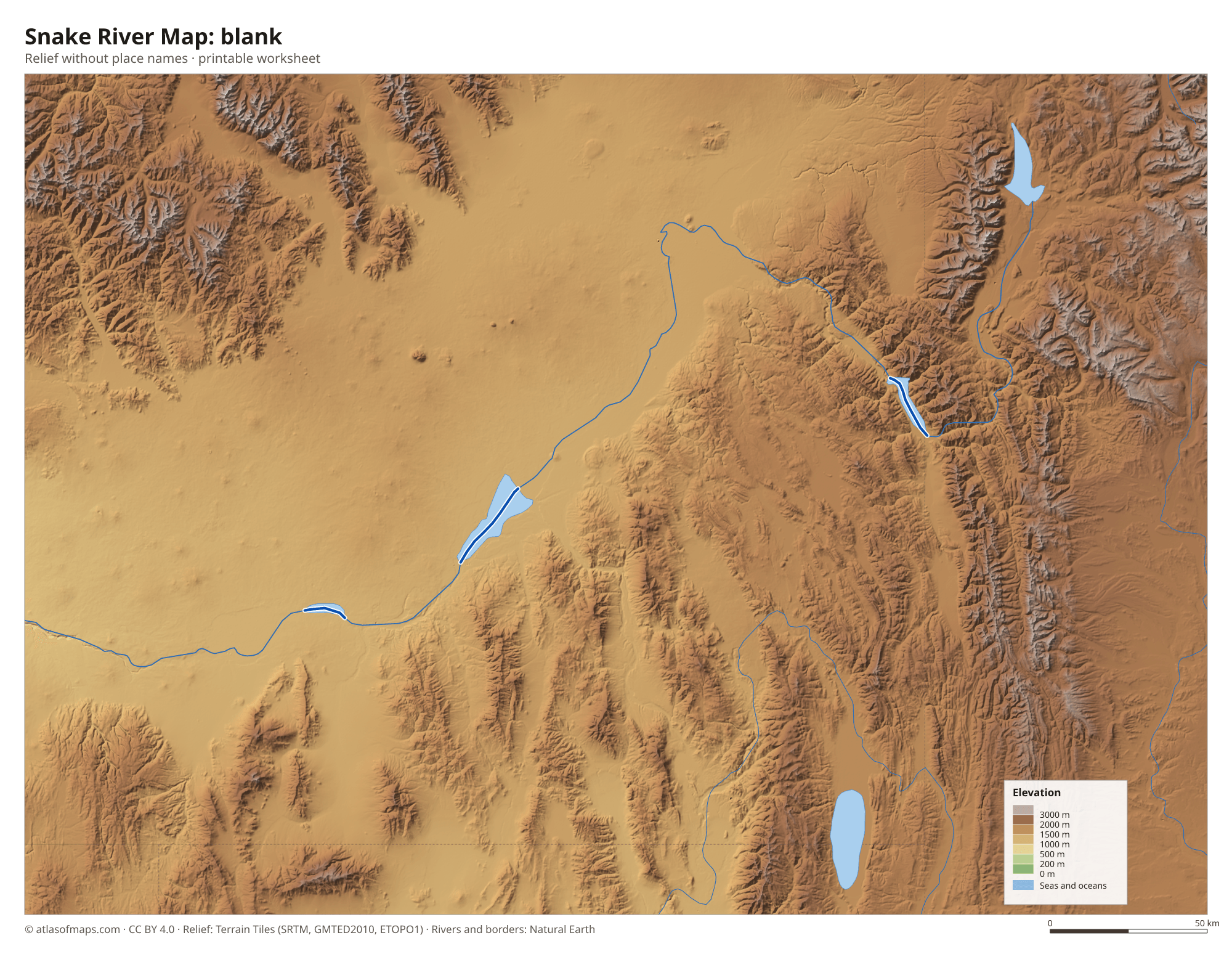 Snake River Map without names