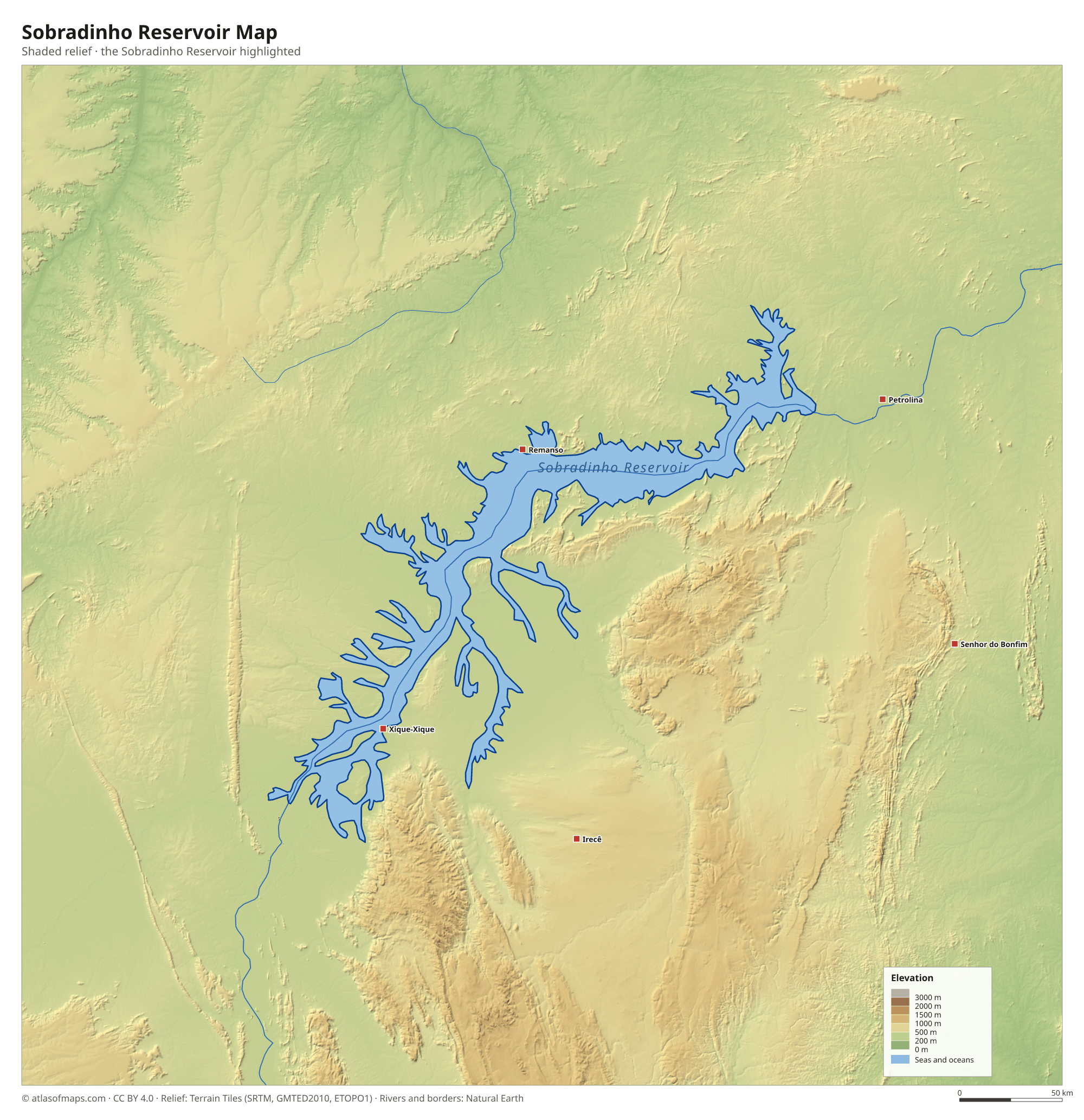 Sobradinho Reservoir Map