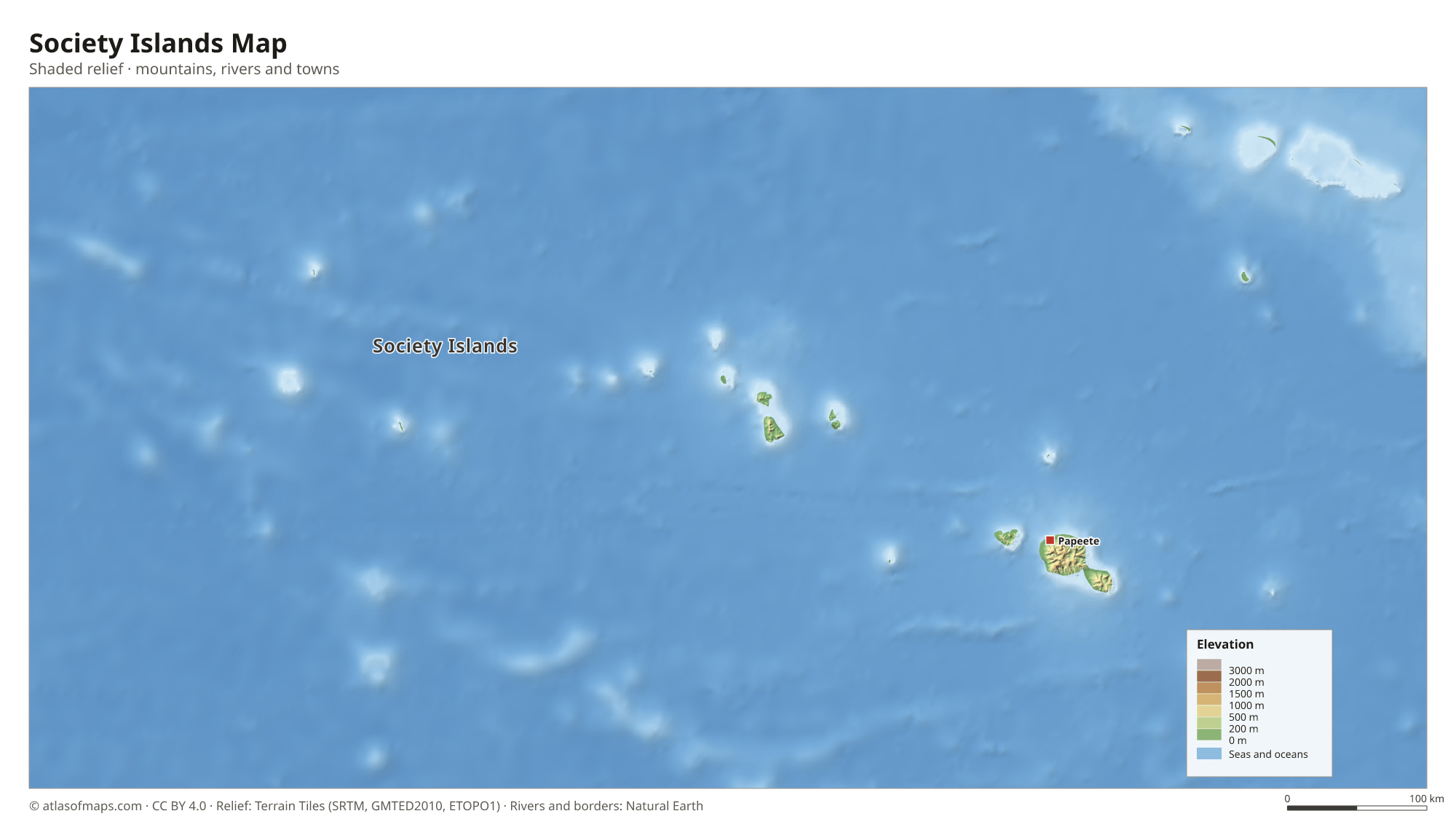 Society Islands Map