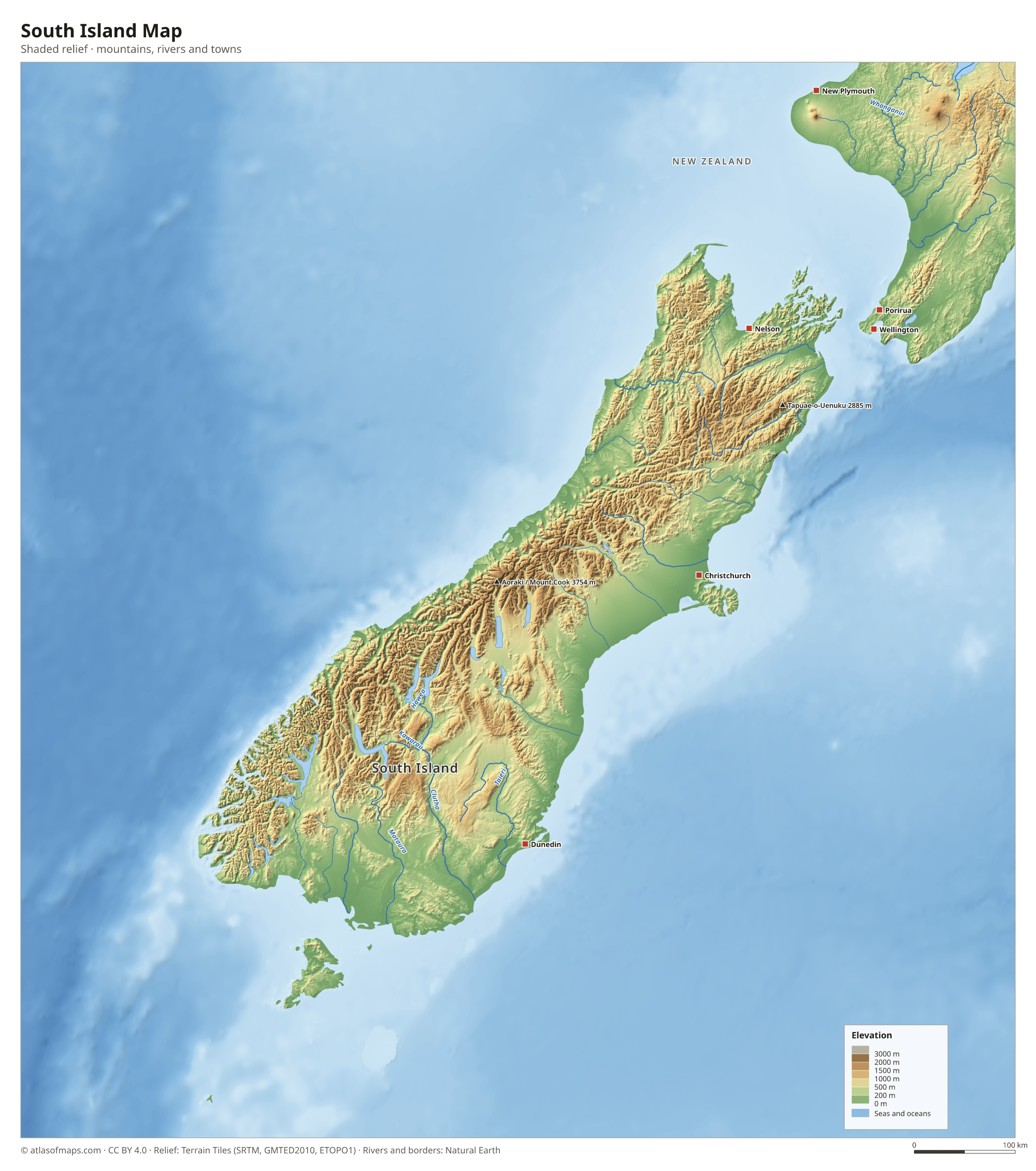 South Island Map