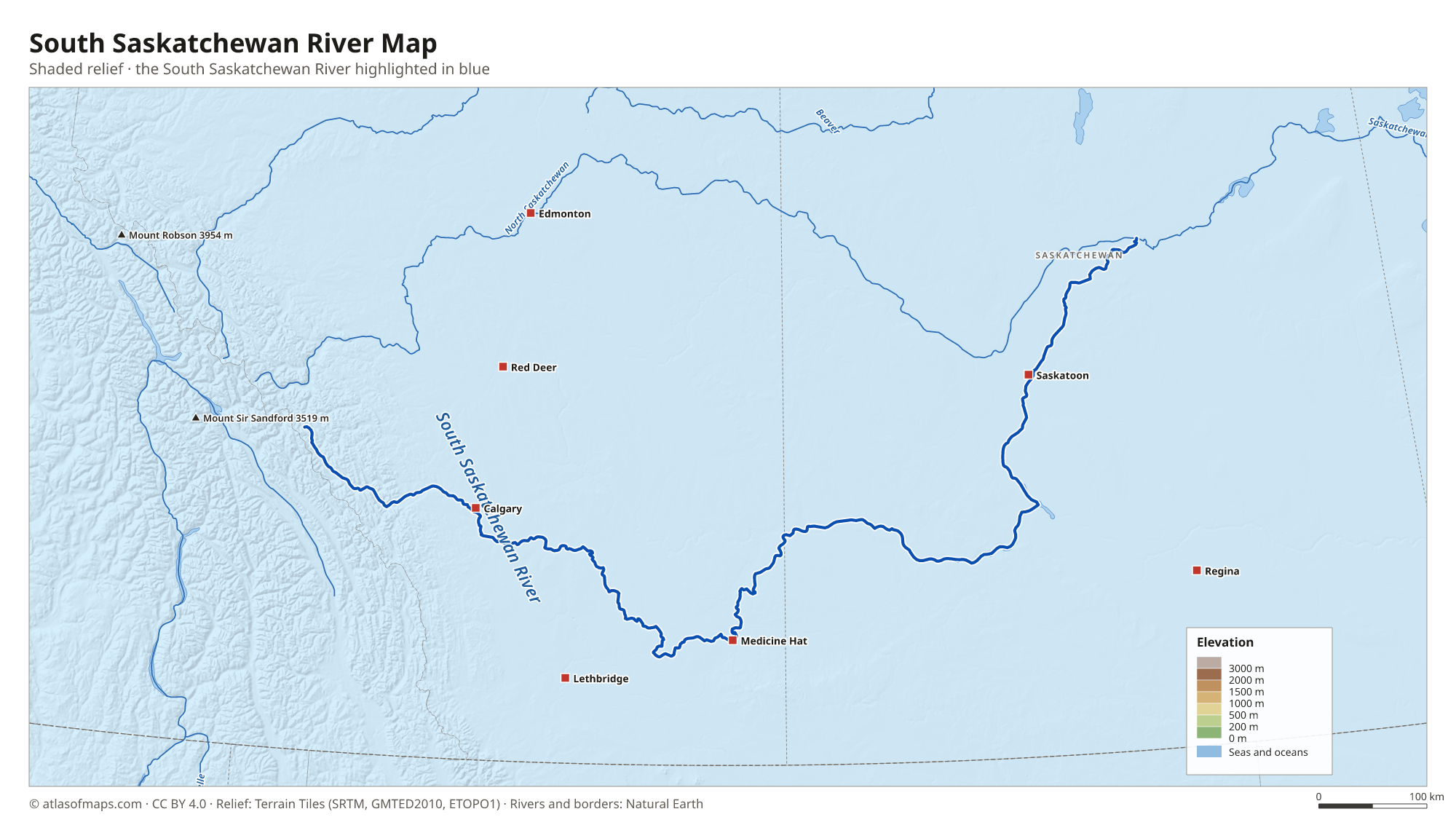 South Saskatchewan River Map