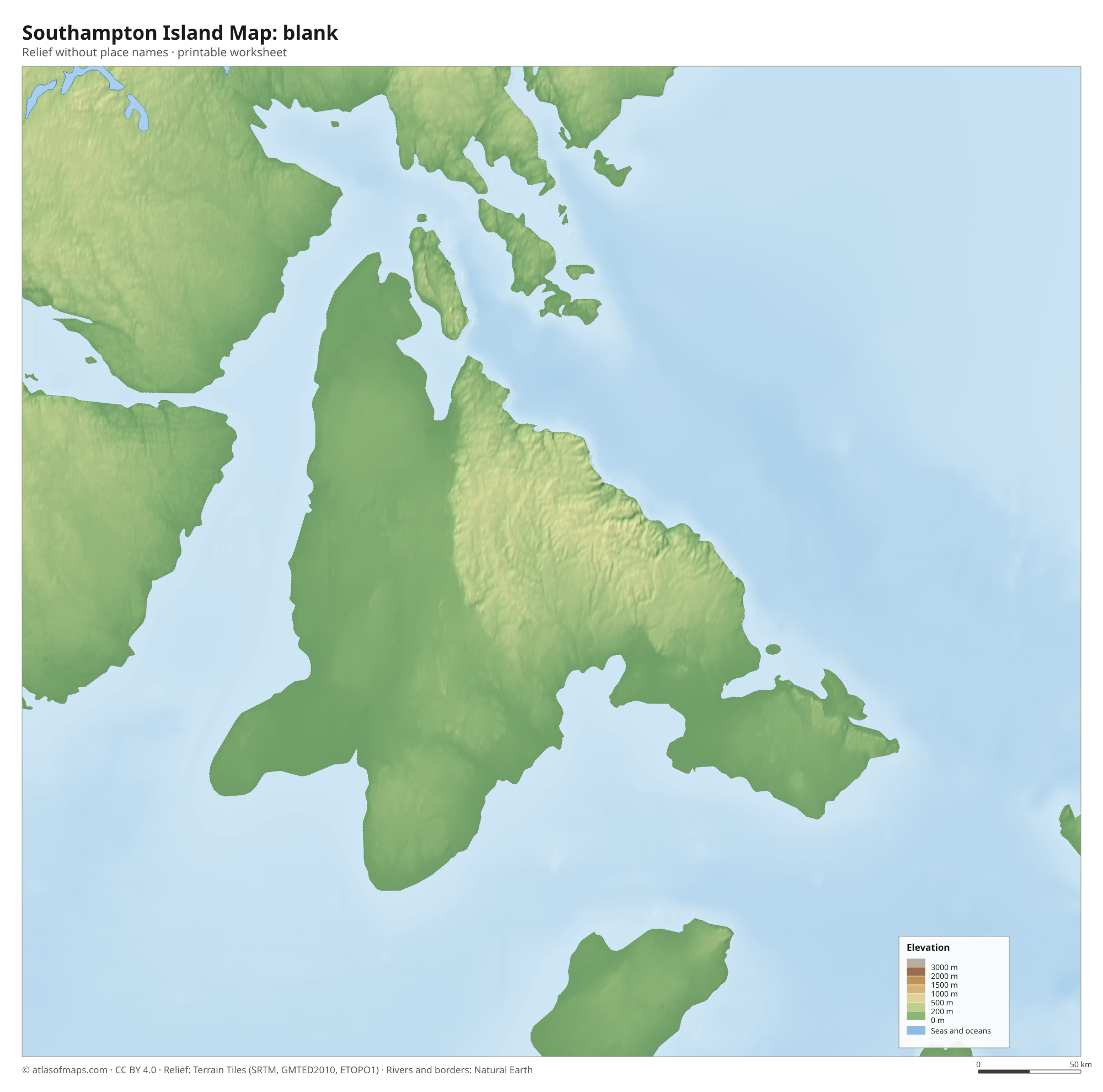 Southampton Island Map without names