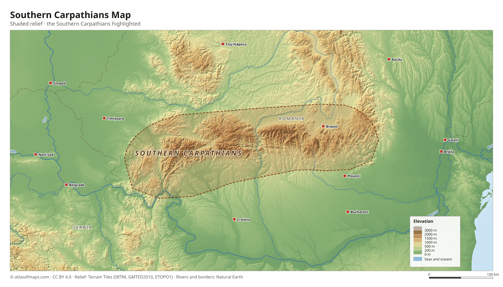 Southern Carpathians Map