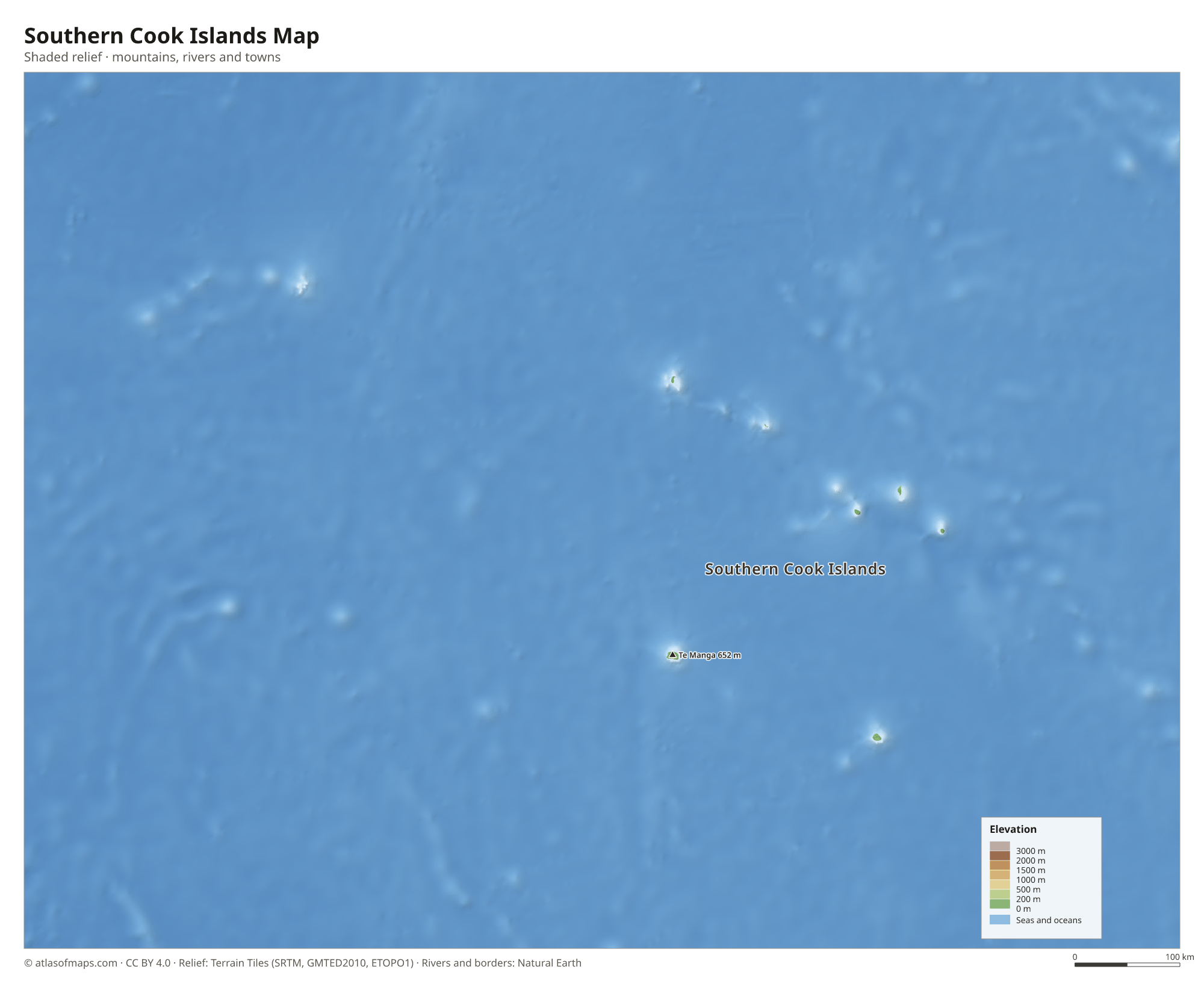 Southern Cook Islands Map
