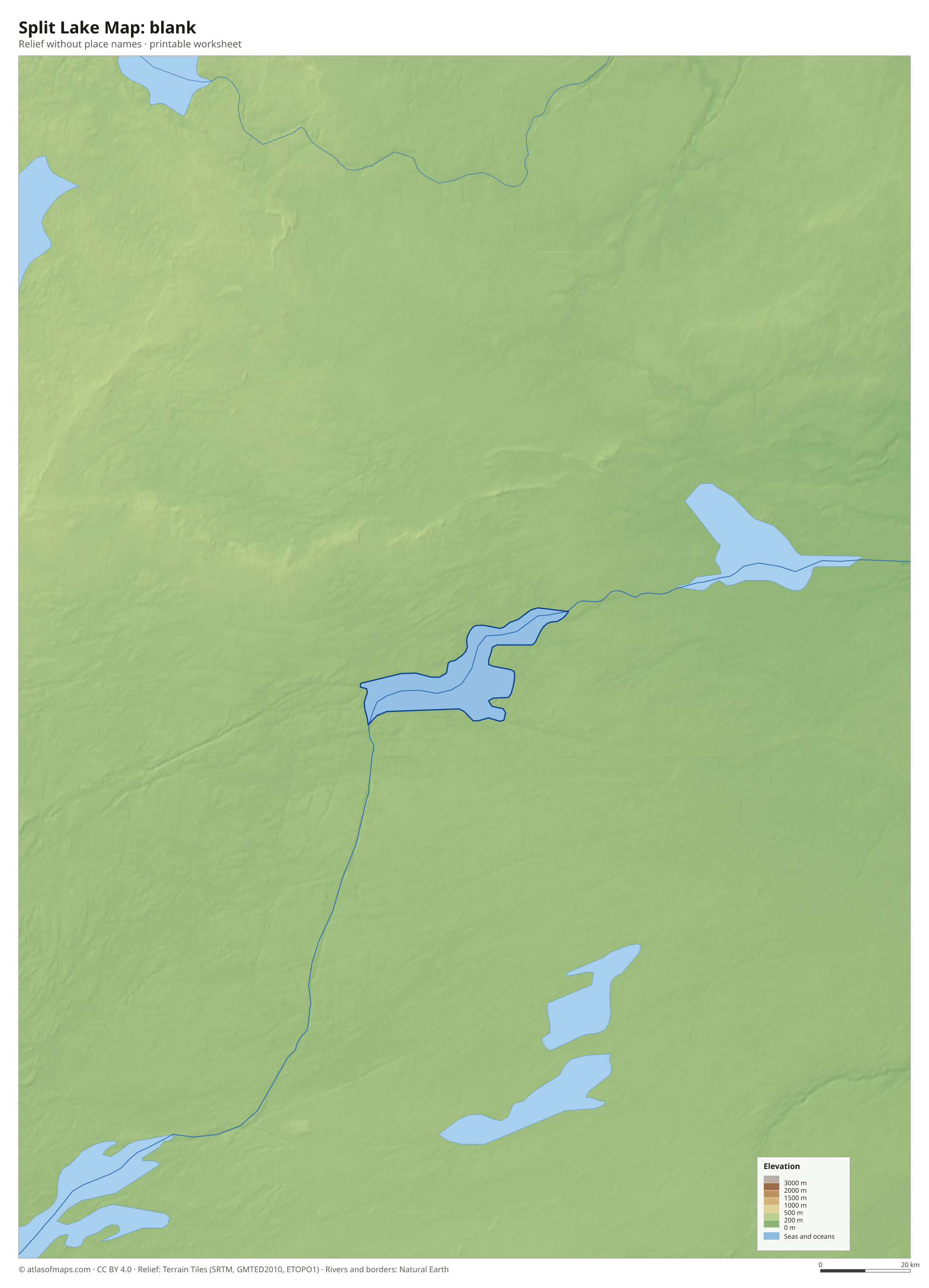 Split Lake Map without names