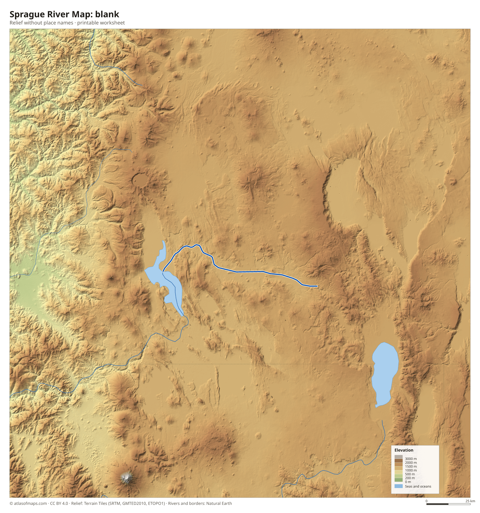 Sprague River Map without names