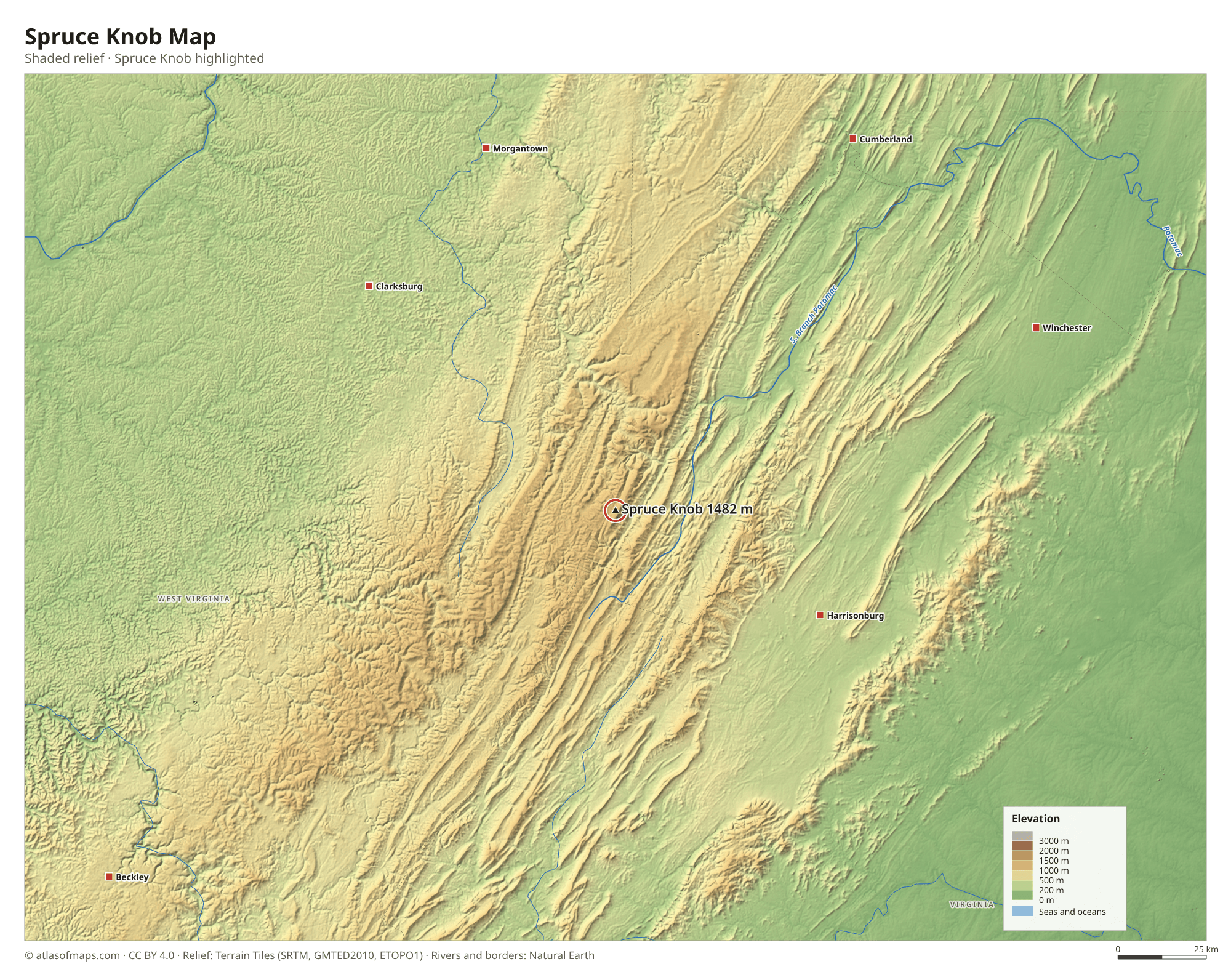 Spruce Knob Map