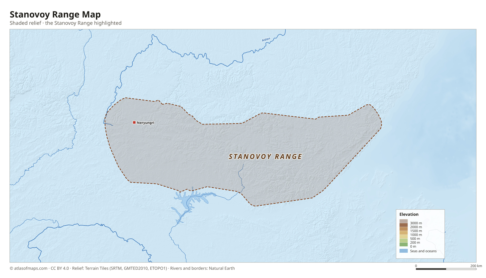 Stanovoy Range Map