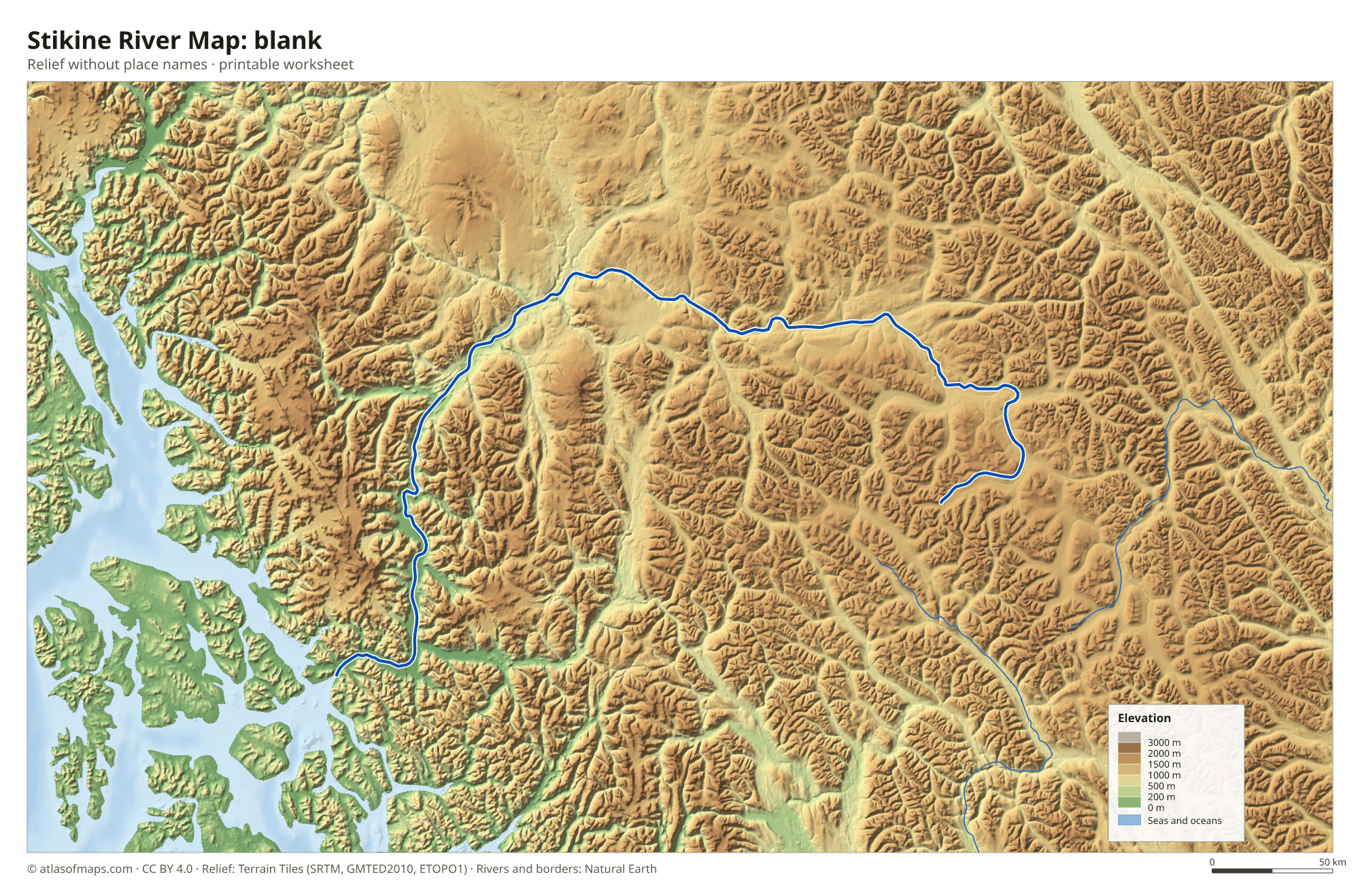 Stikine River Map without names