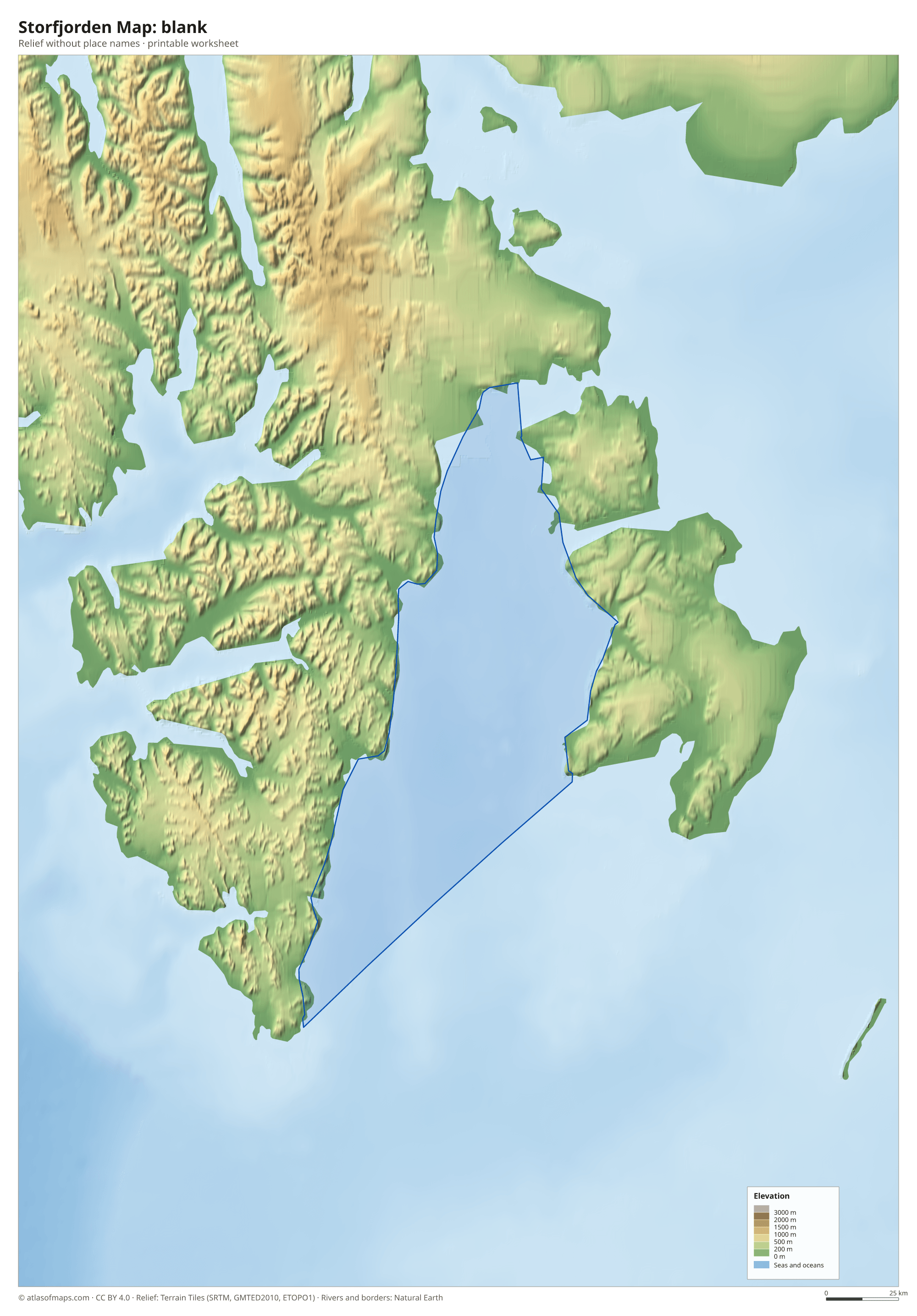 Storfjorden Map without names