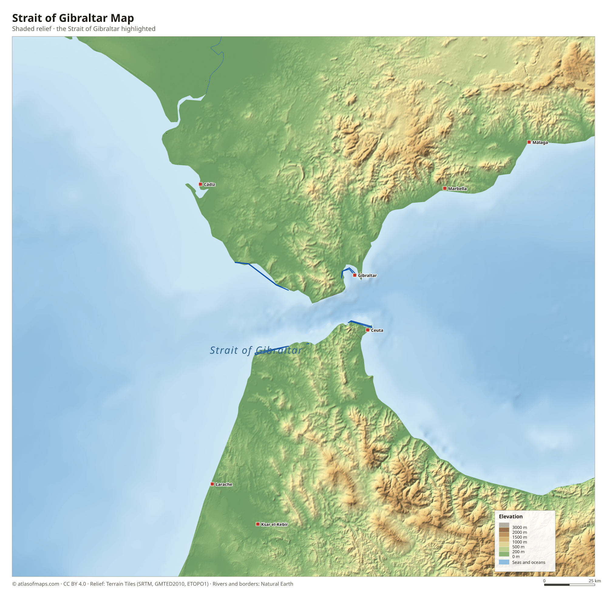 Strait of Gibraltar Map