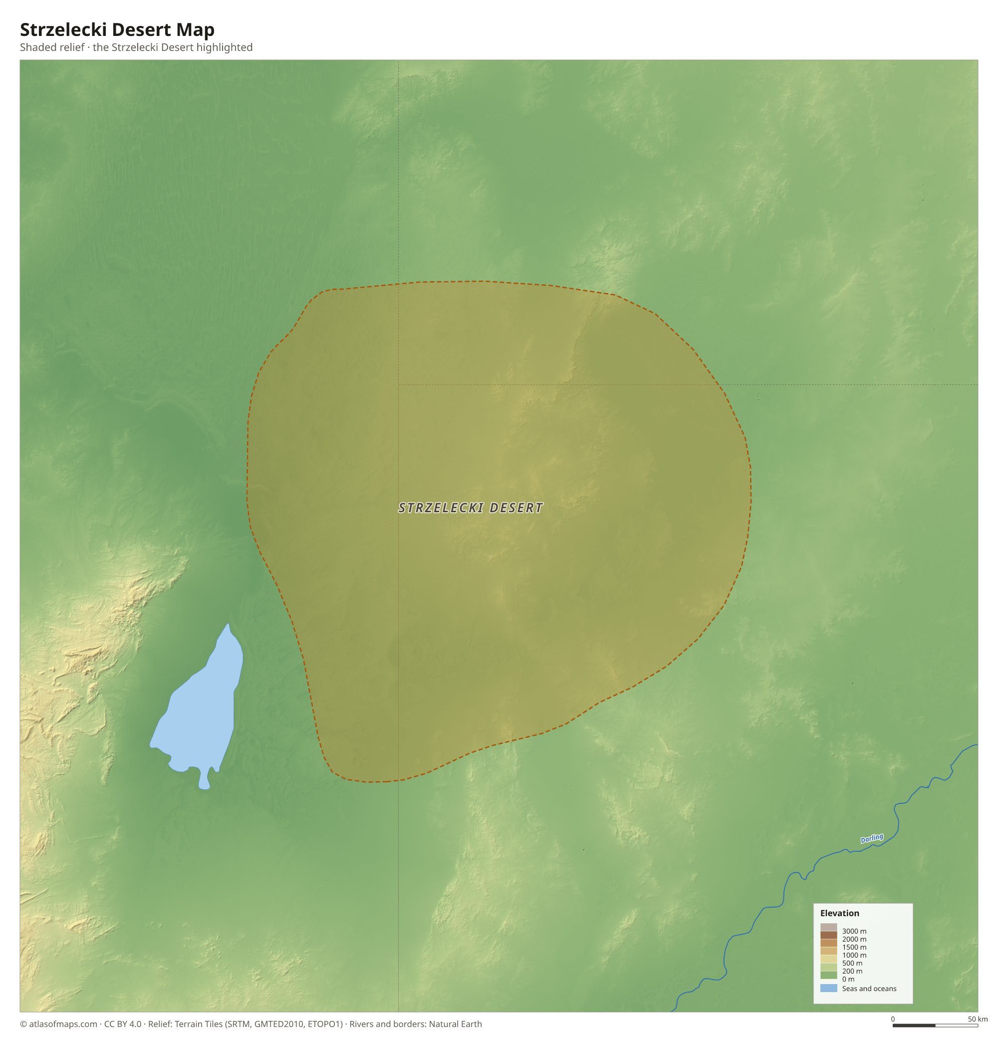 Strzelecki Desert Map
