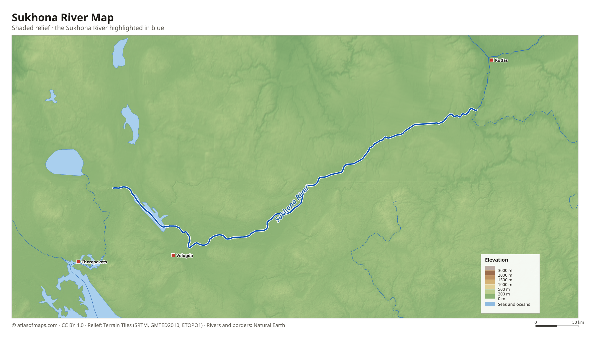 Sukhona River Map
