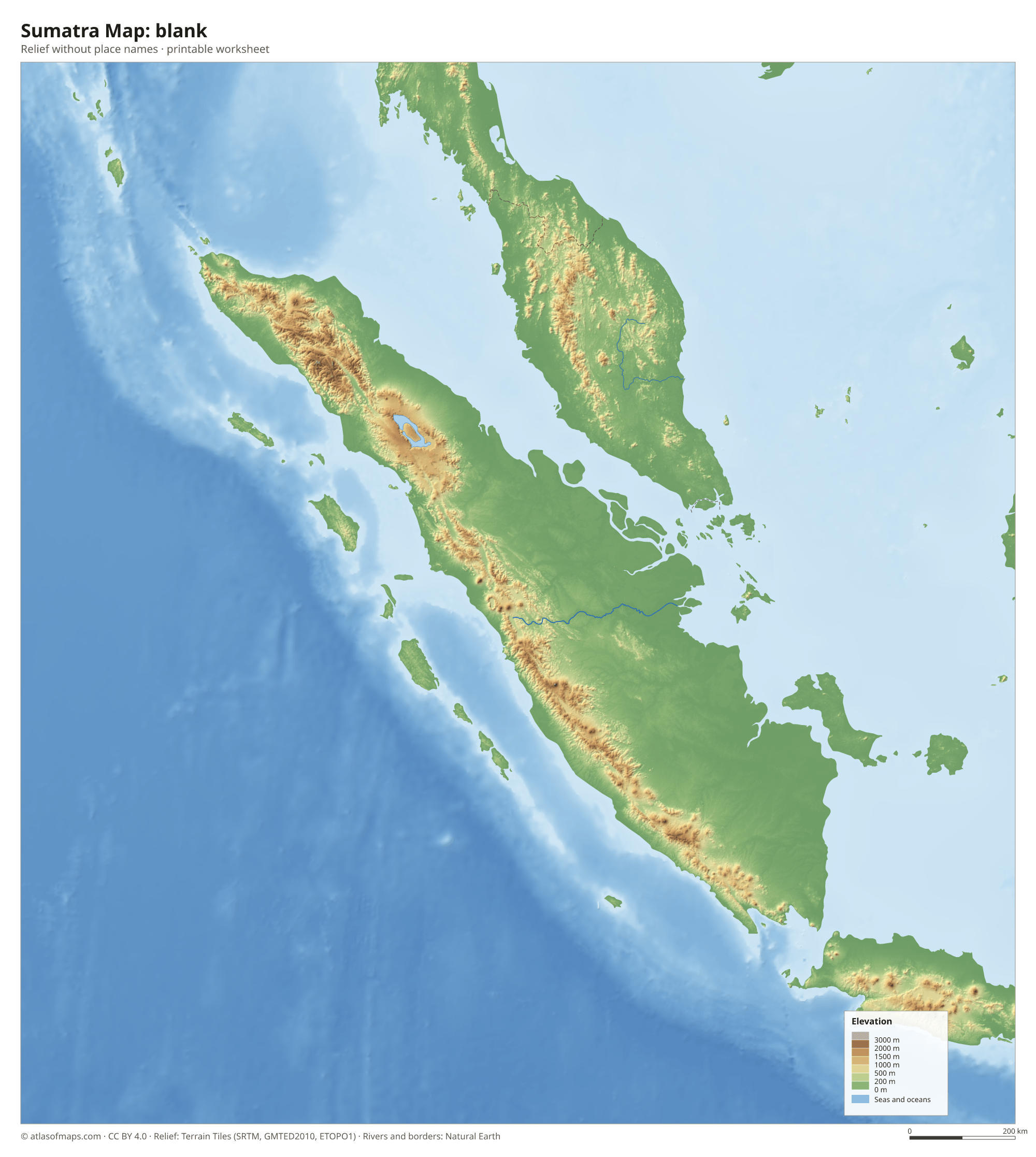 Sumatra Map without names