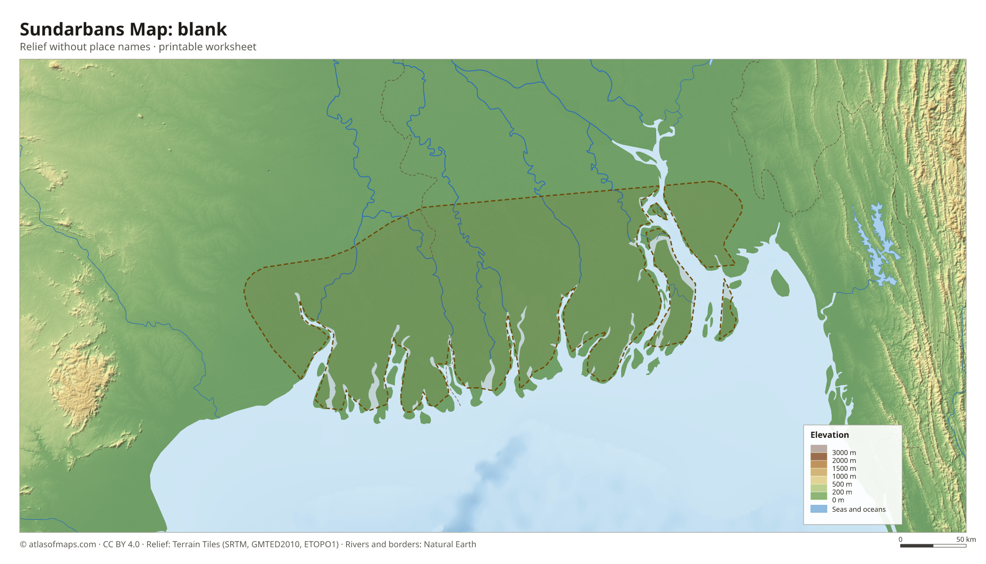 Sundarbans Map without names