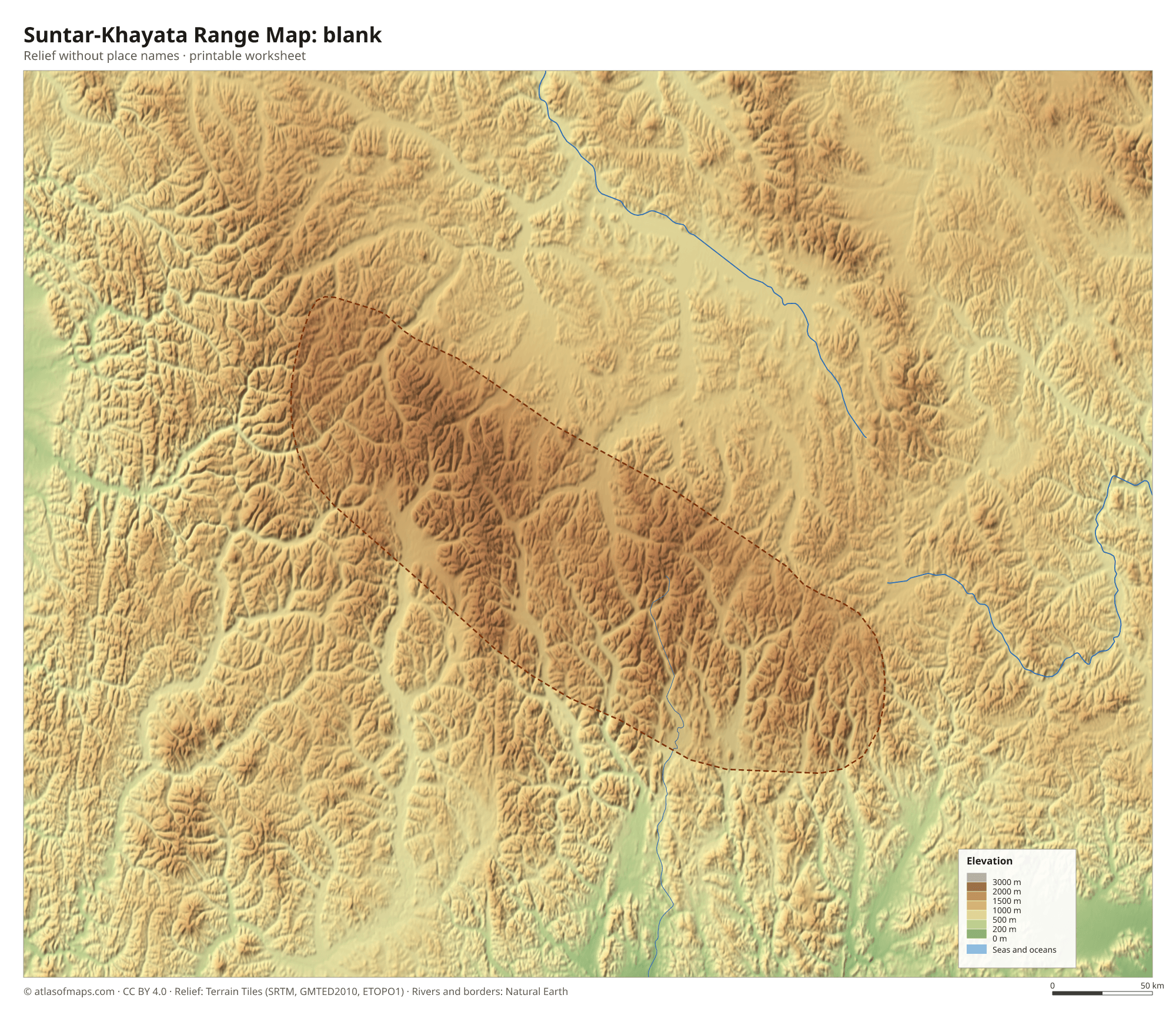 Suntar-Khayata Range Map without names